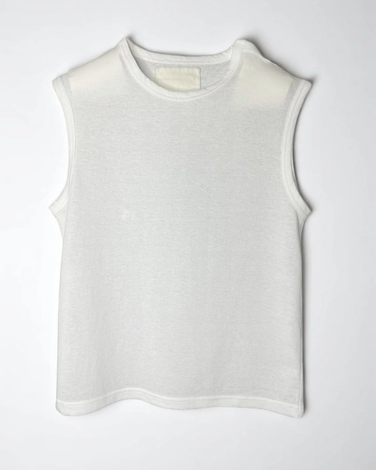 Cotton Crepe Tank in White