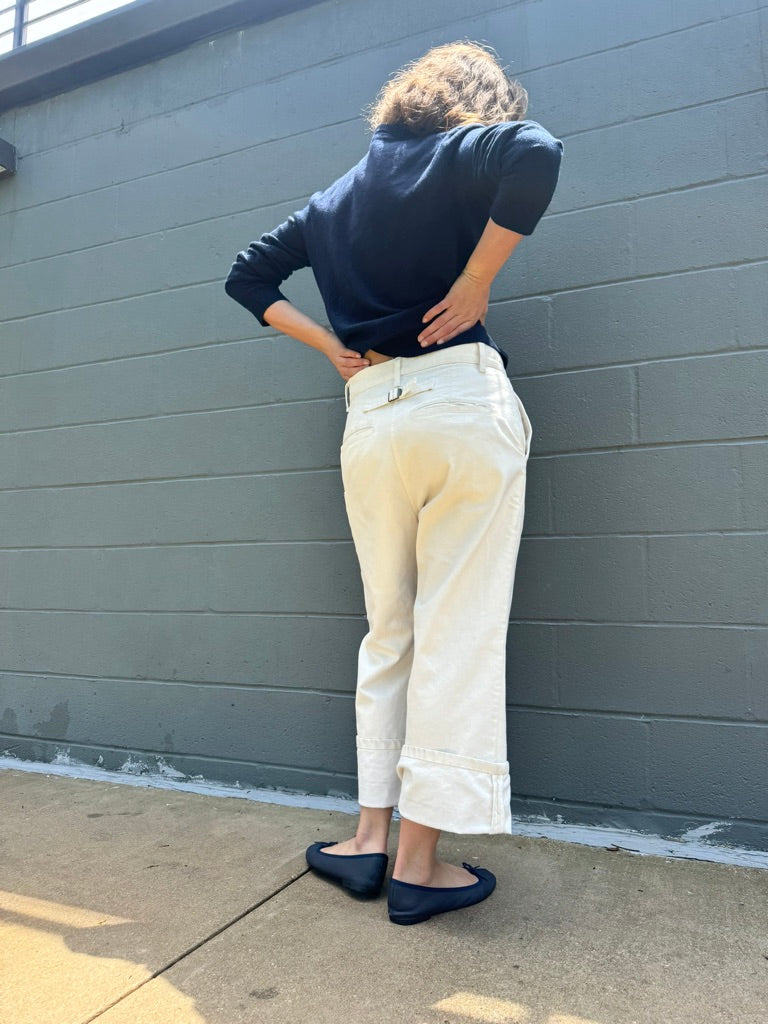 Japanese Denim in Chalk White