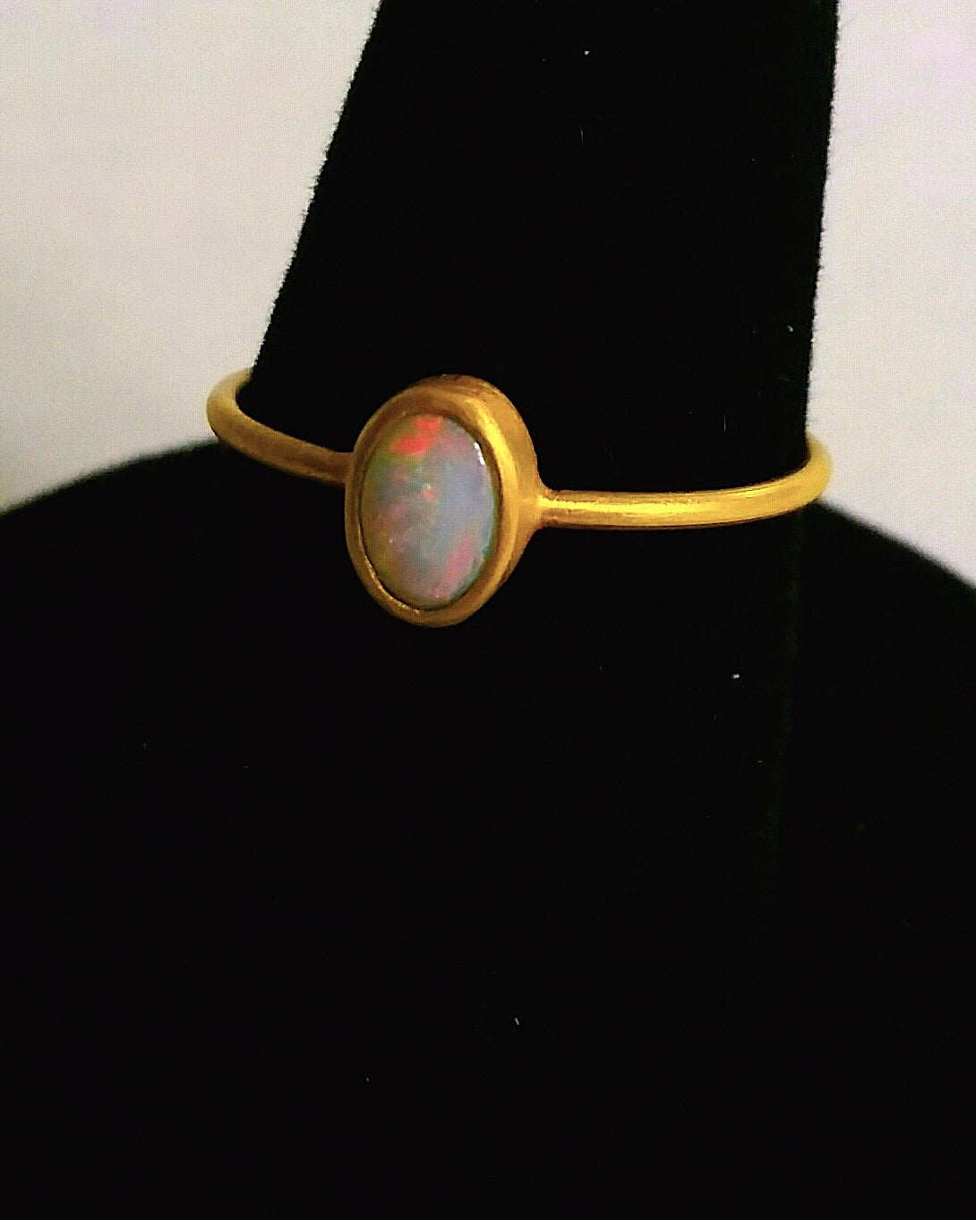 “Another Prismatic Mood XI” Gold and Australian Boulder Opal Ring