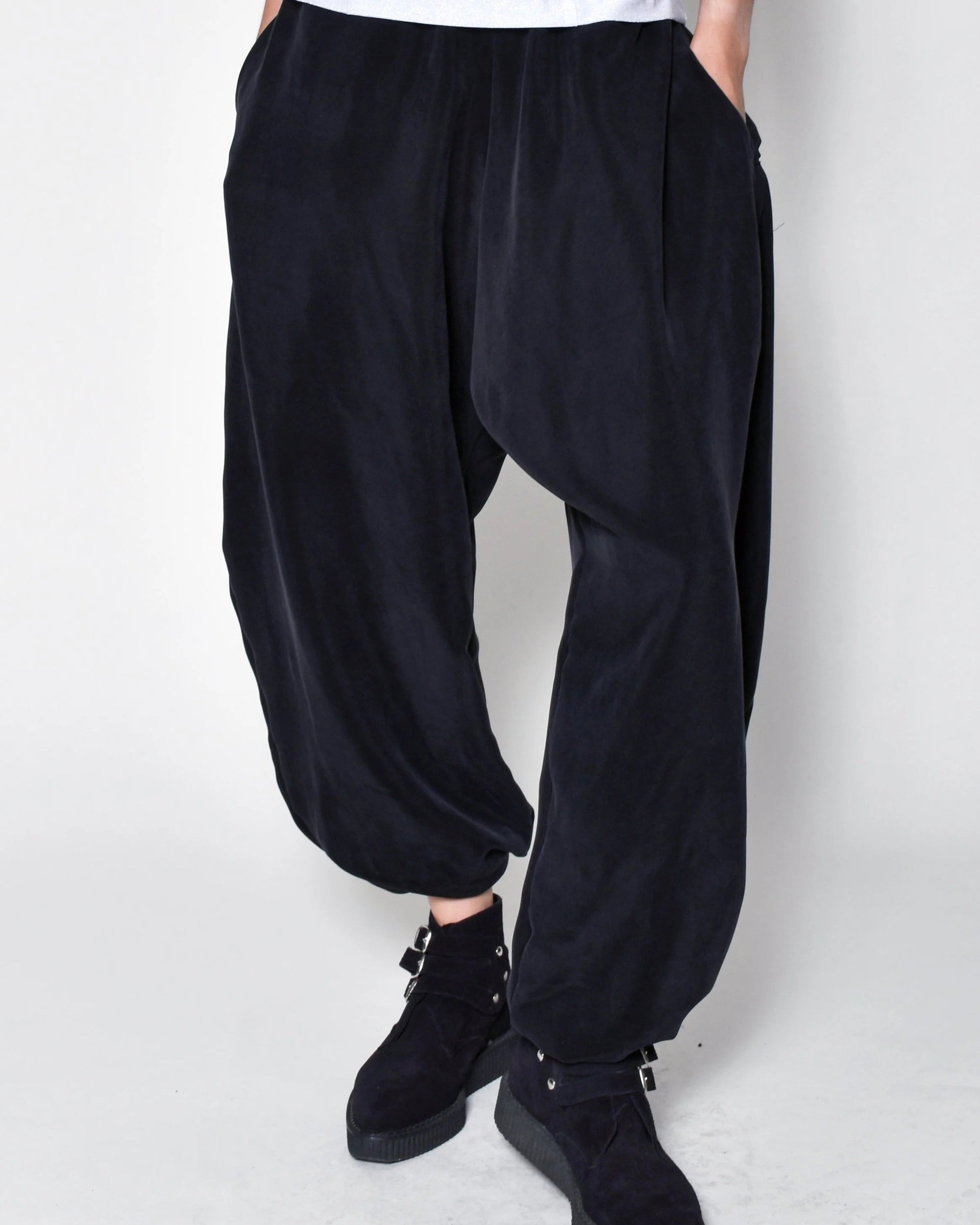 Cupro Balloon Pants in Black