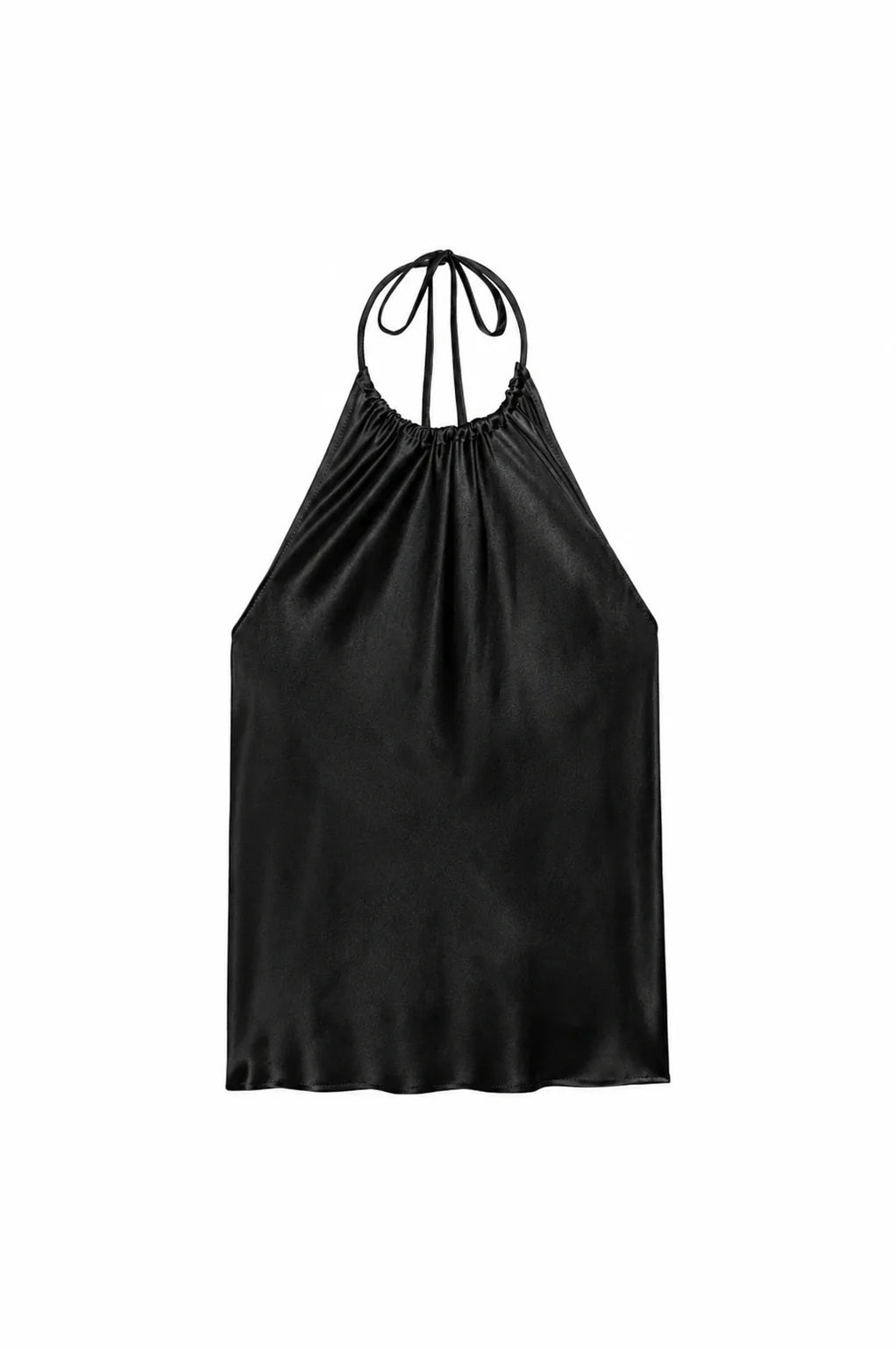 The Silk Halter Top in Jet