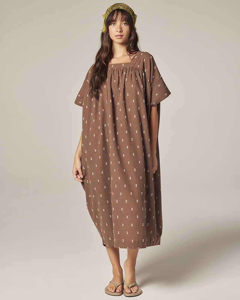 Jacquard Pull Over Dress in Mocha