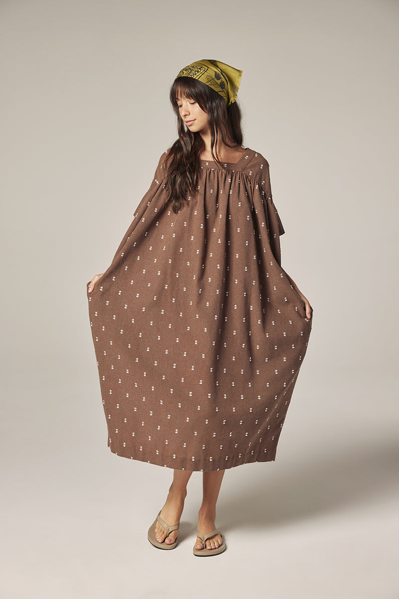 Jacquard Pull Over Dress in Mocha