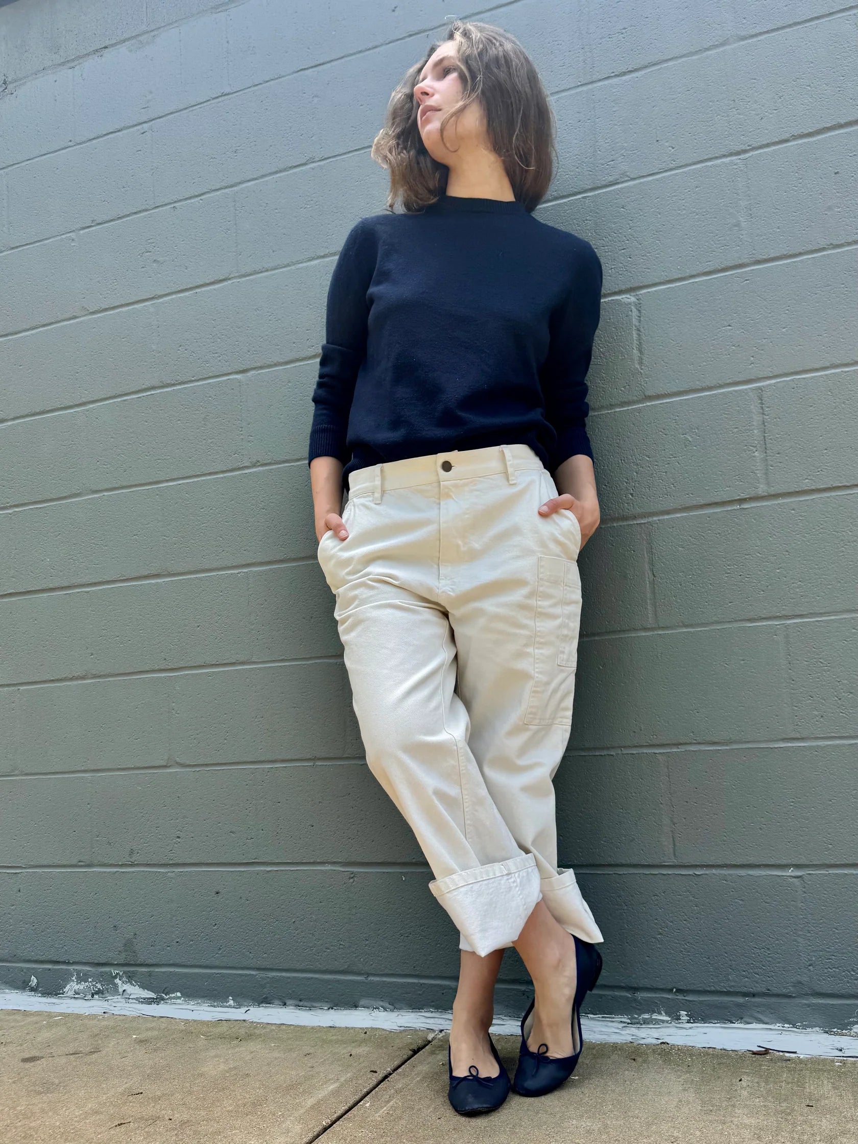 Japanese Denim in Chalk White