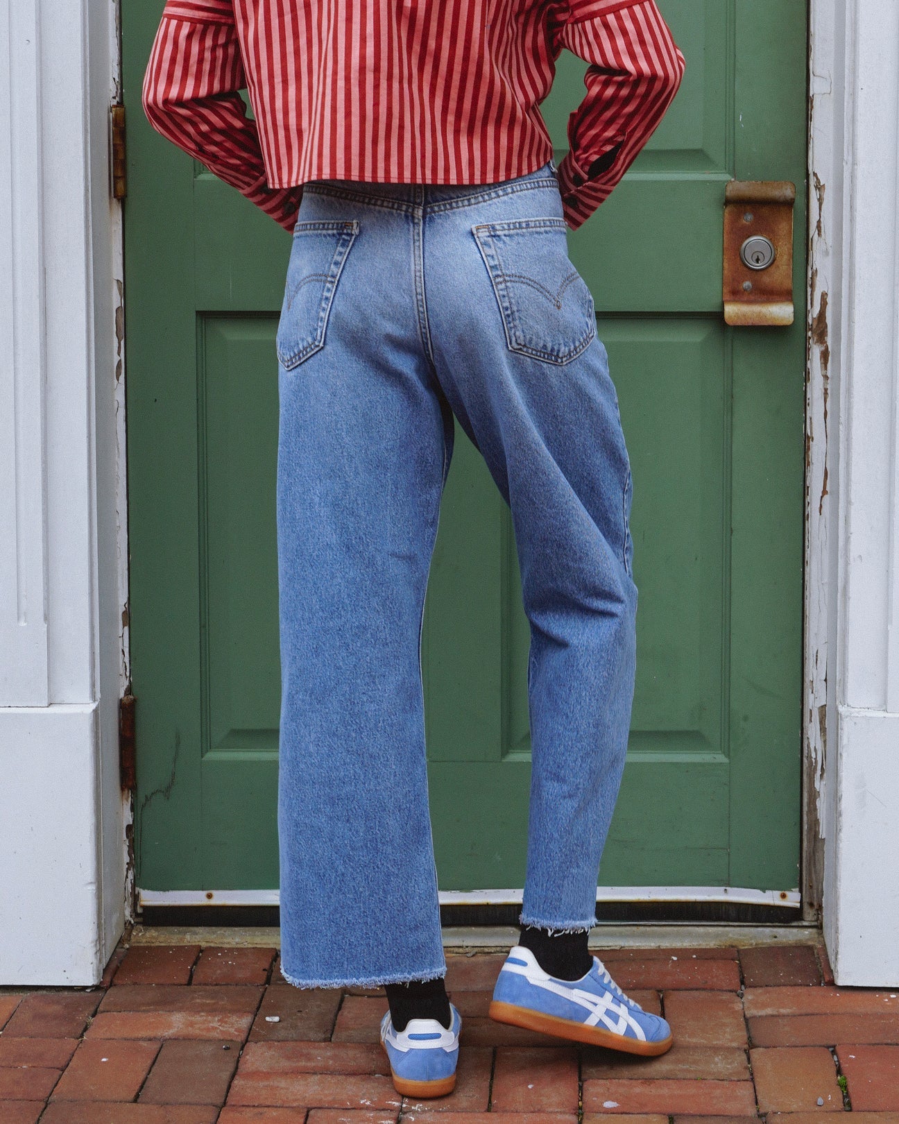 Upcycled Pleat Front Denim