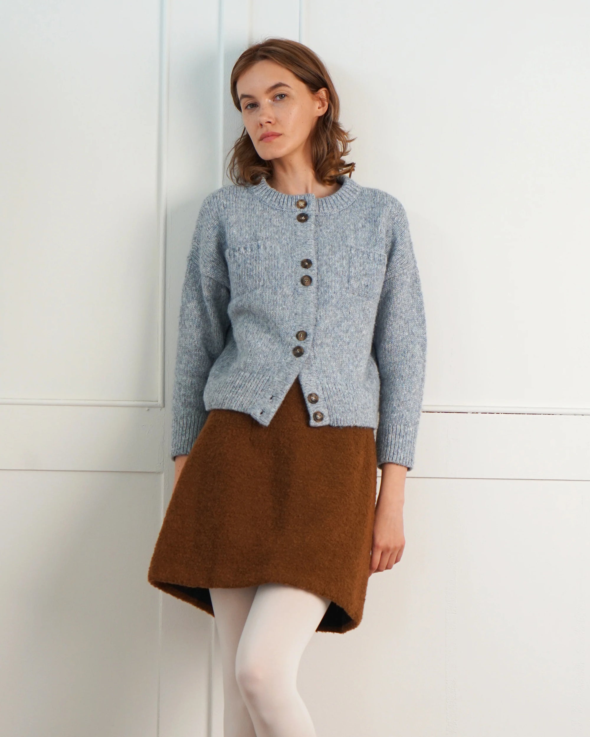 Double Button Cardigan in Sky
