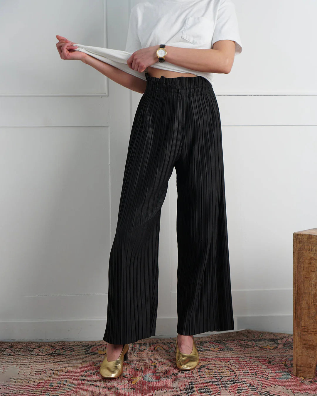 Sadie Pleated Pant in Black