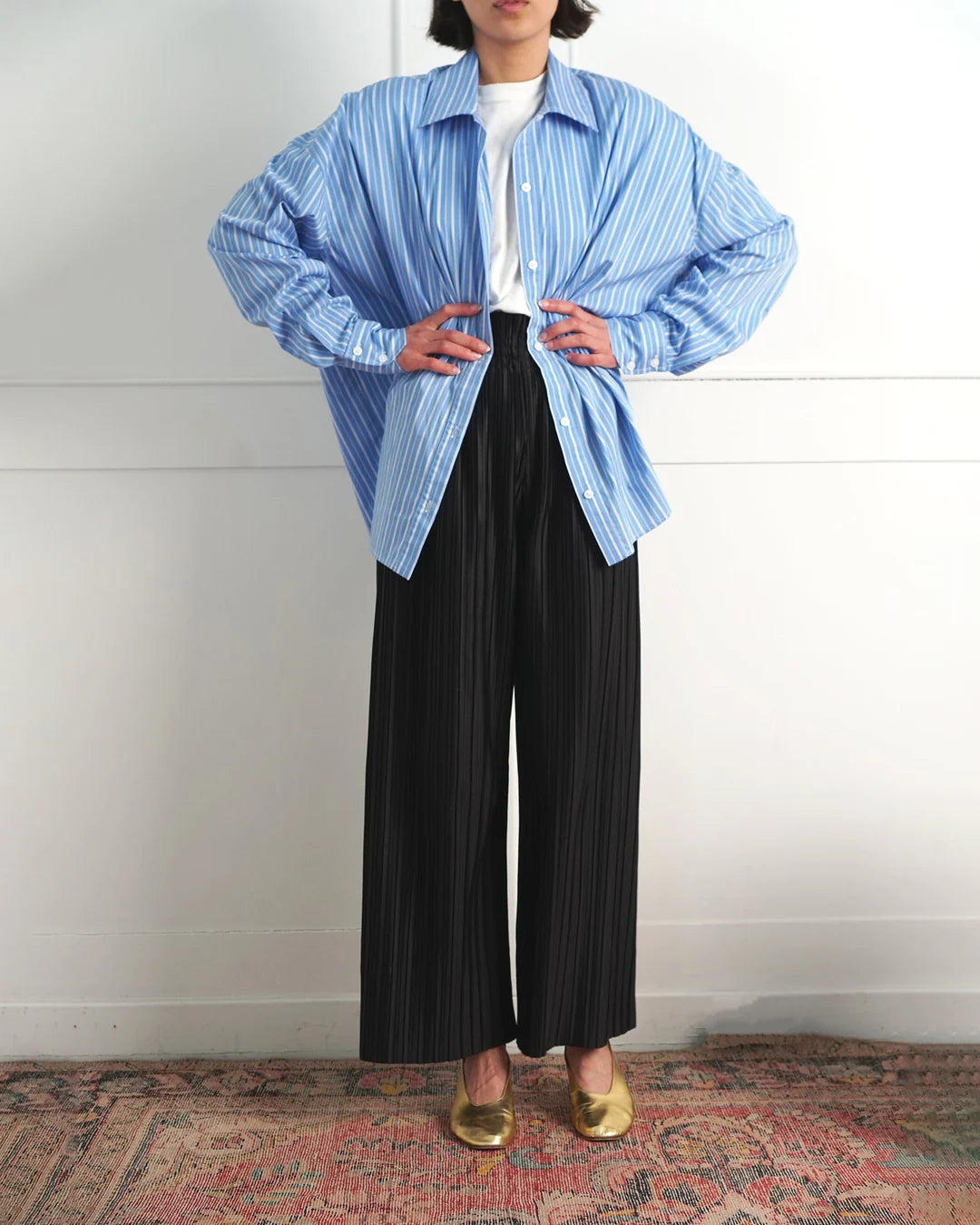 Sadie Pleated Pant in Black