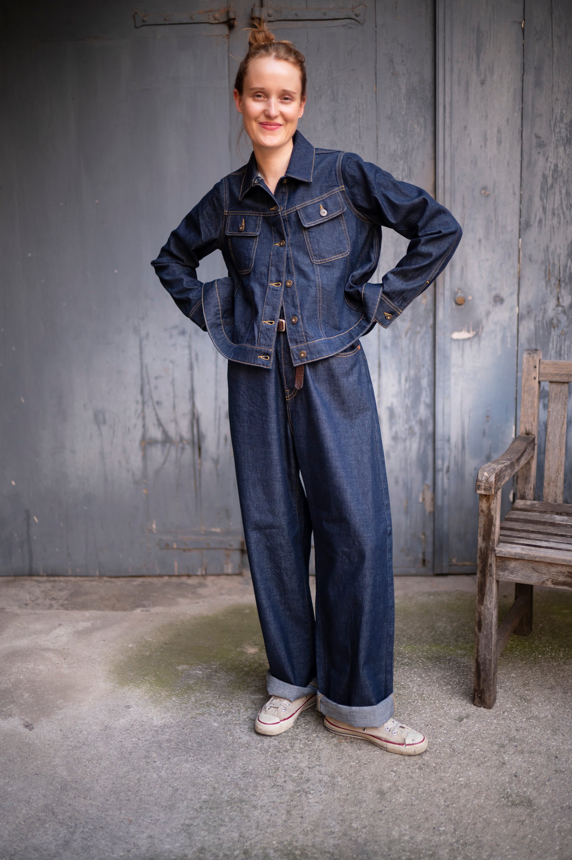 Type 165 Cheekie Jacket in Light Denim Rinse