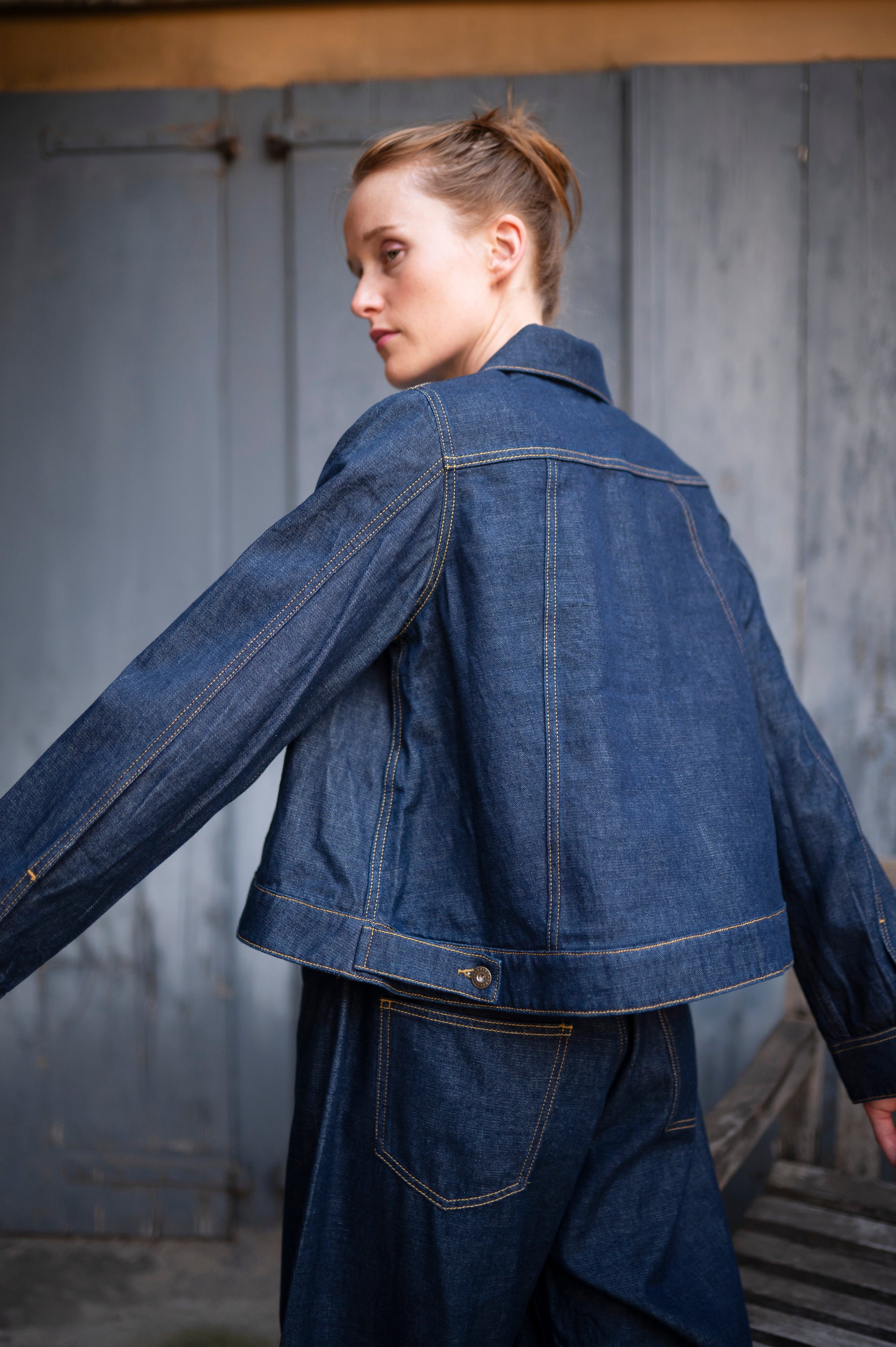 Type 165 Cheekie Jacket in Light Denim Rinse