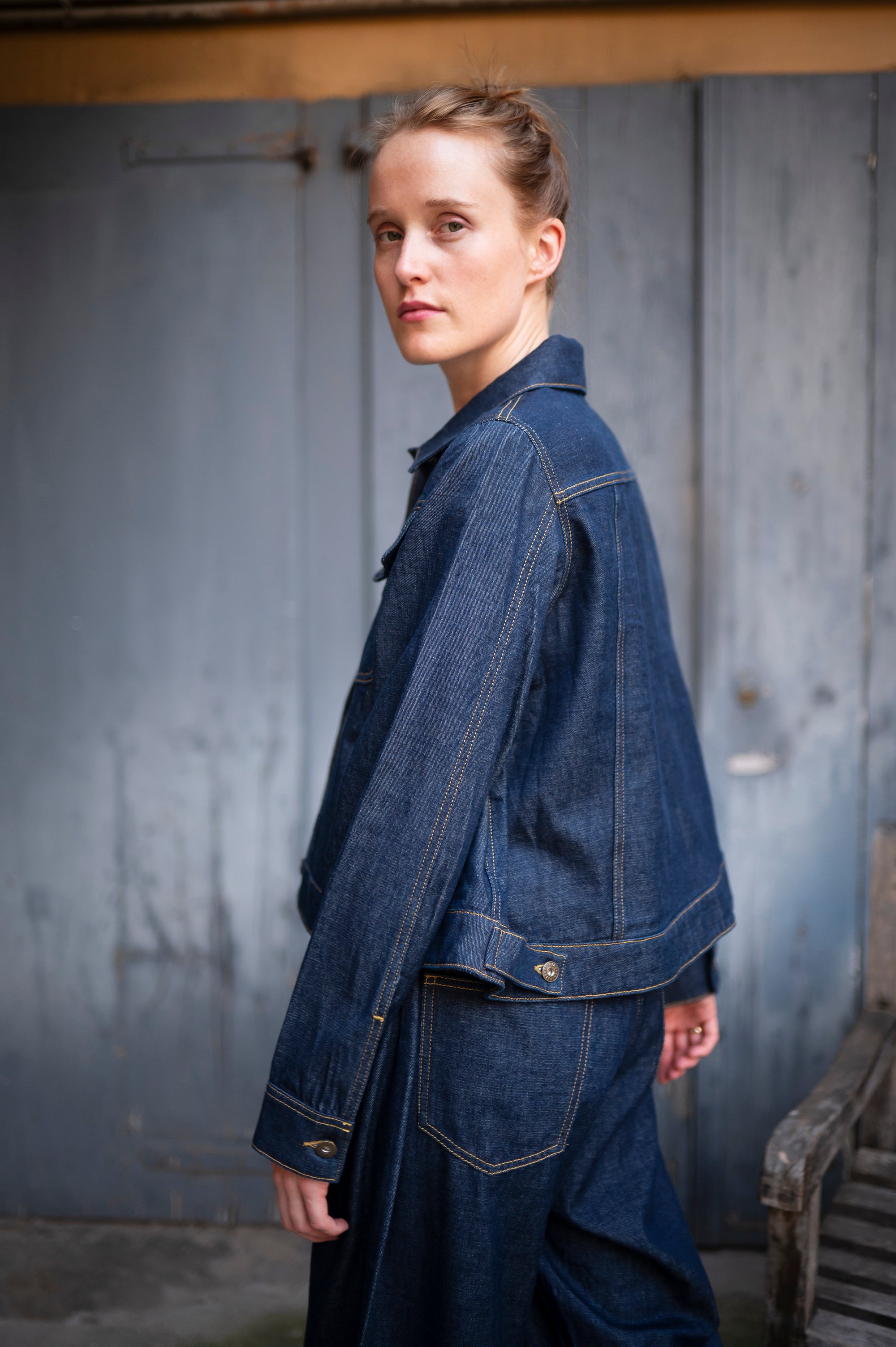 Type 165 Cheekie Jacket in Light Denim Rinse