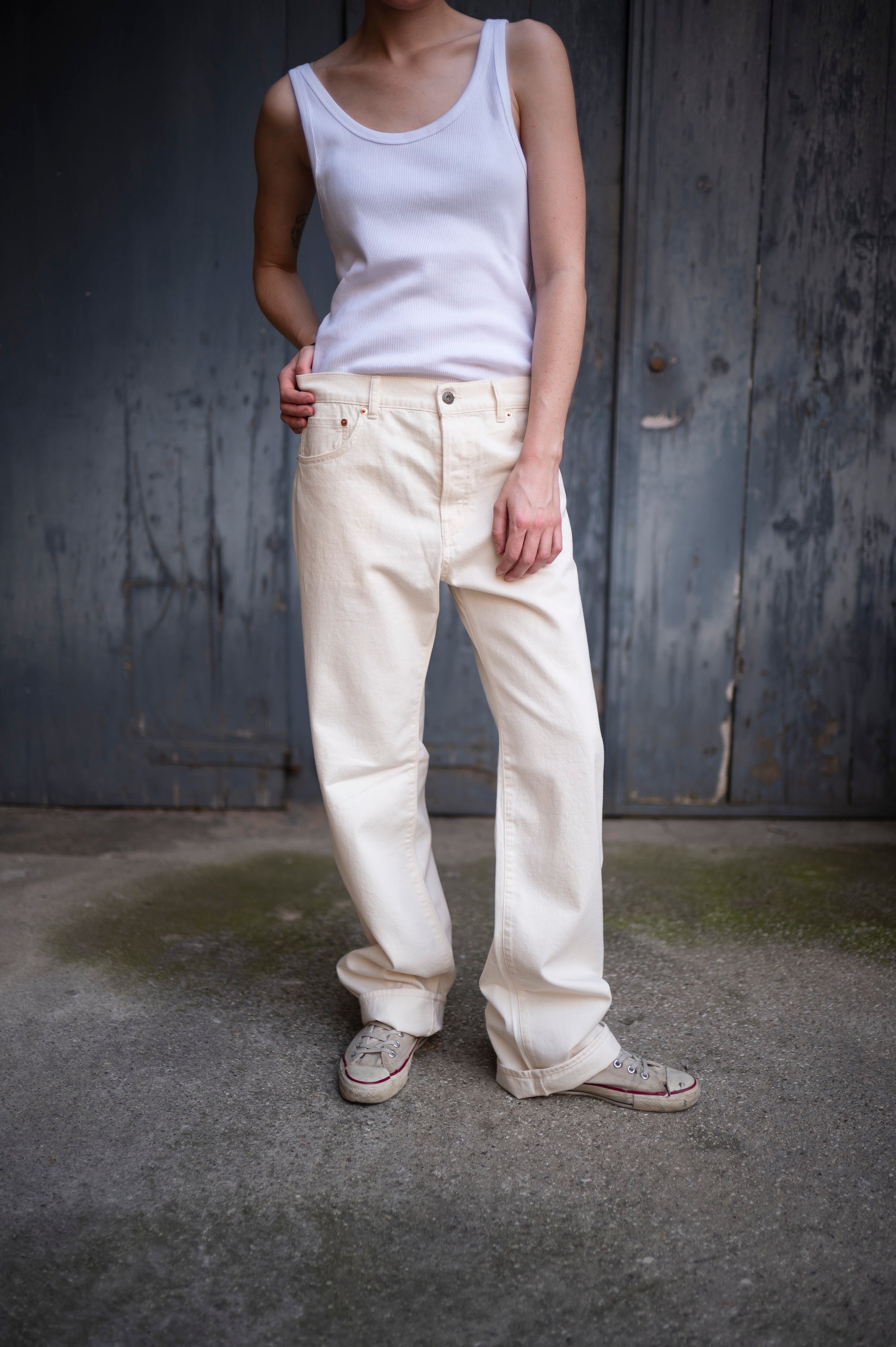 Type 18 Relaxed Selvedge Denim in Ecru