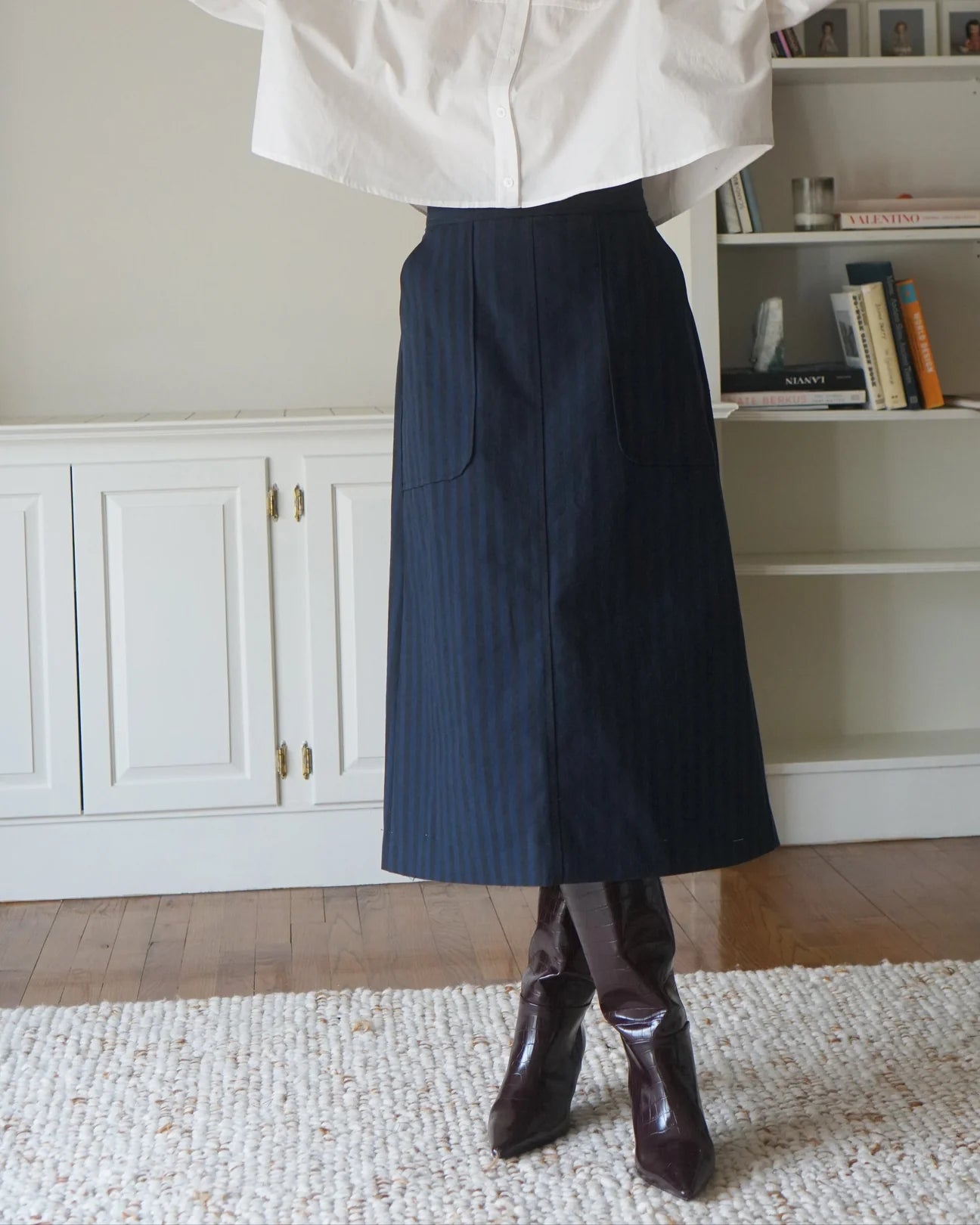 Barn Skirt in Marine/Black
