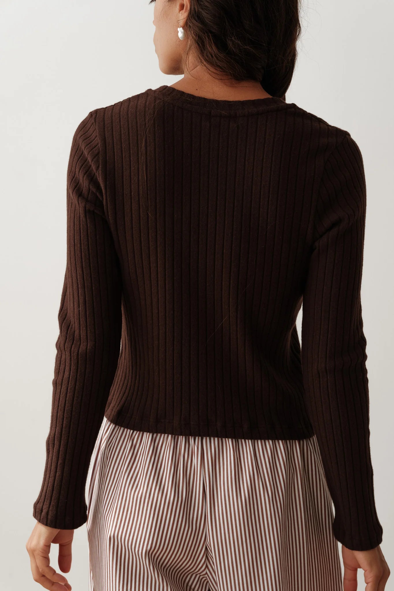 The Sweater Rib Cardigan in Espresso