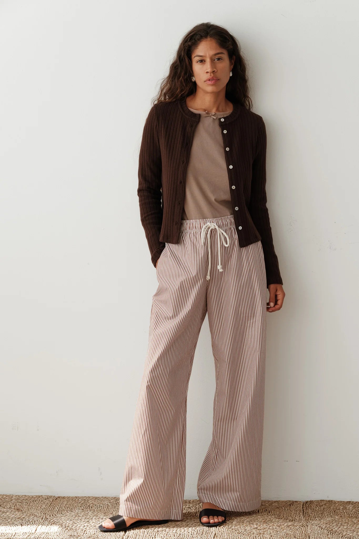 The Sweater Rib Cardigan in Espresso