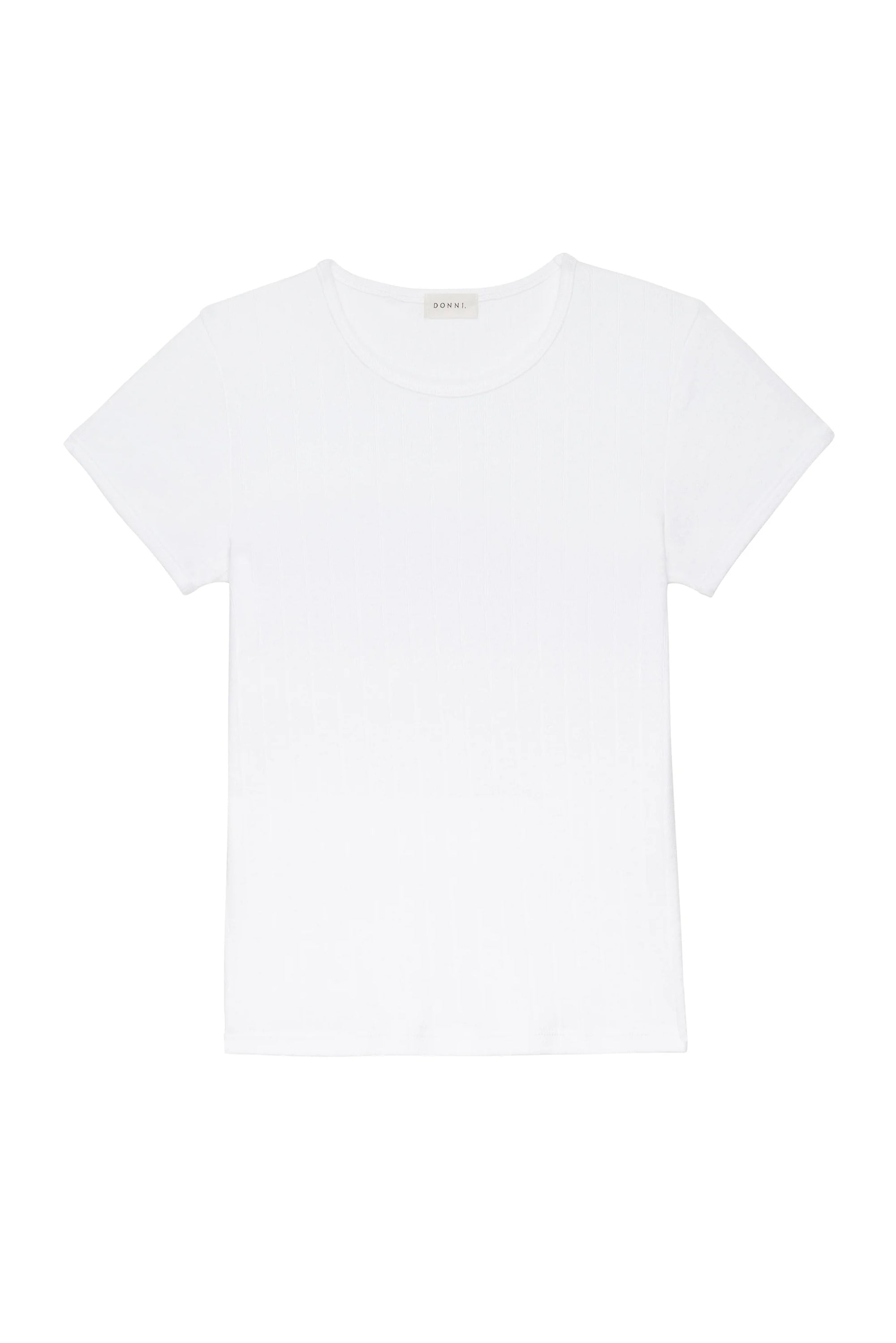 The Pointelle Baby Tee in Powder