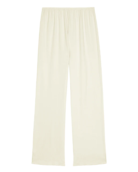 The Baby Rib Scallop Pant in Creme