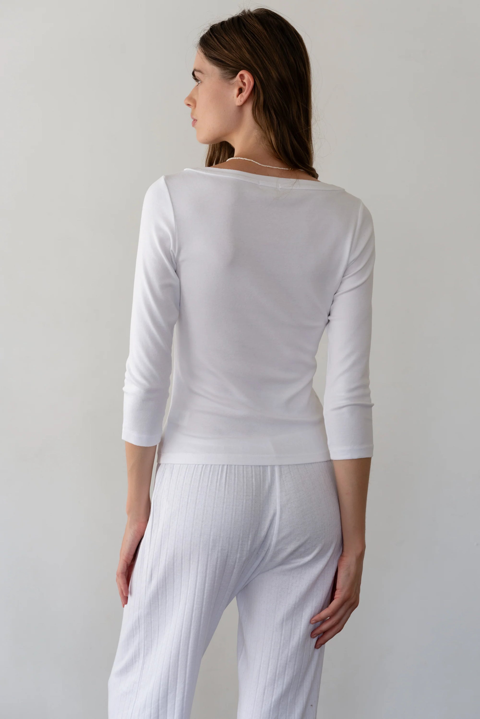 The Baby Rib Boat Neck in Powder