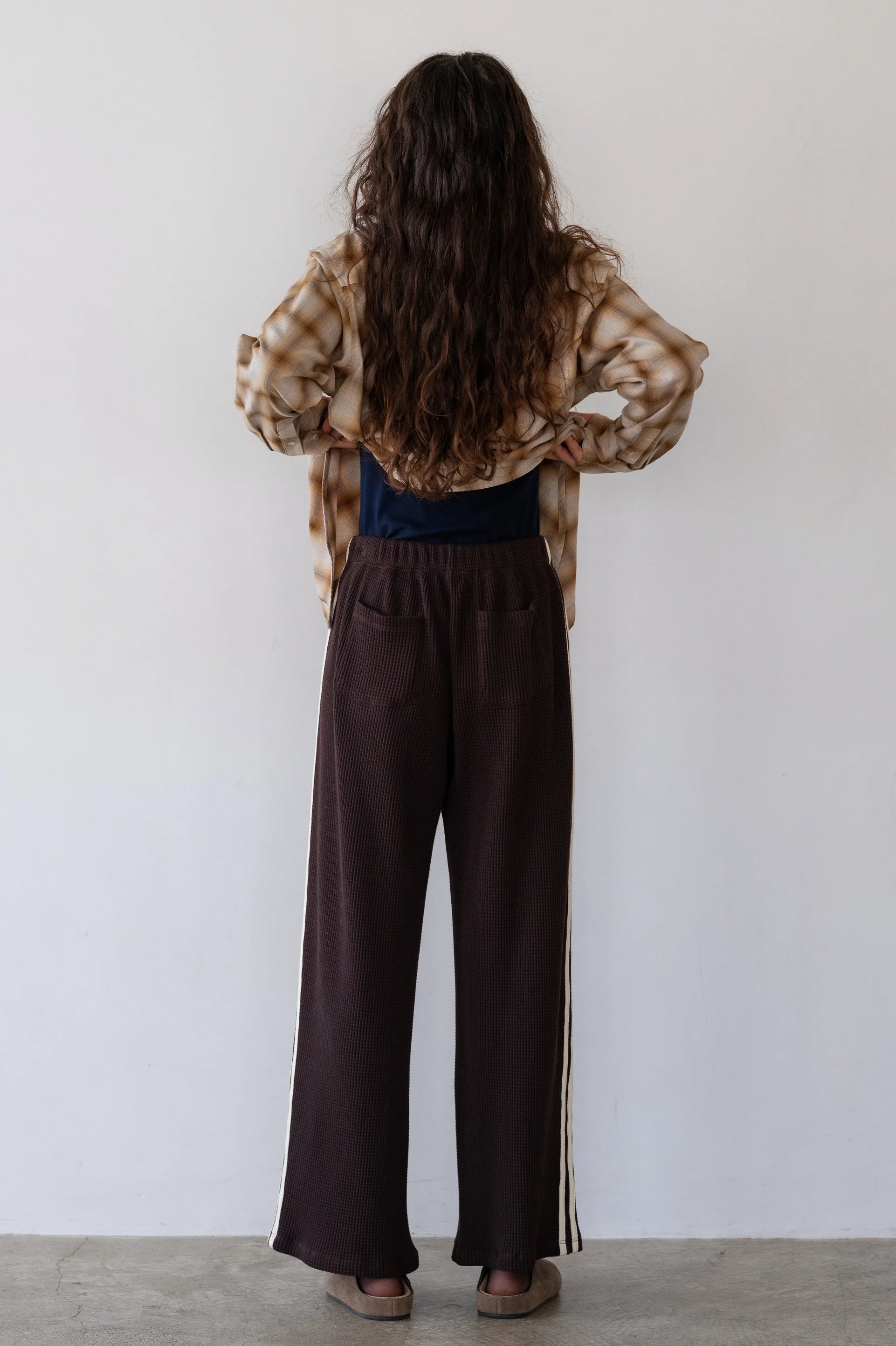 The Thermal Crop Stripe Pant in Espresso