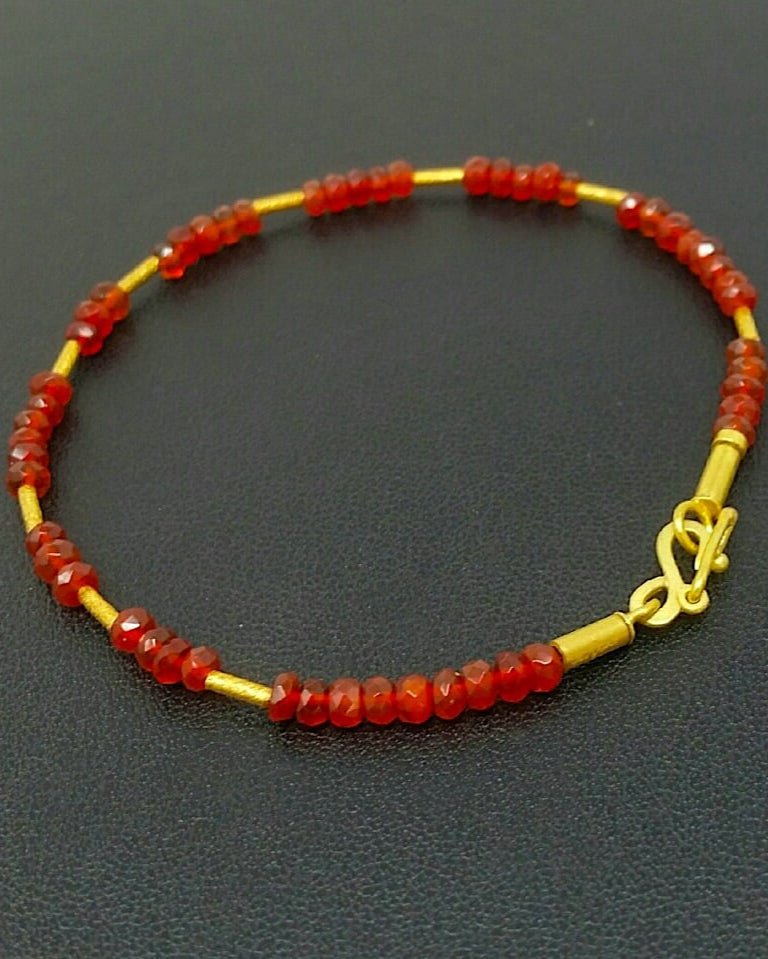 "Embers" Gold and Mexican Fire Opal Bracelet