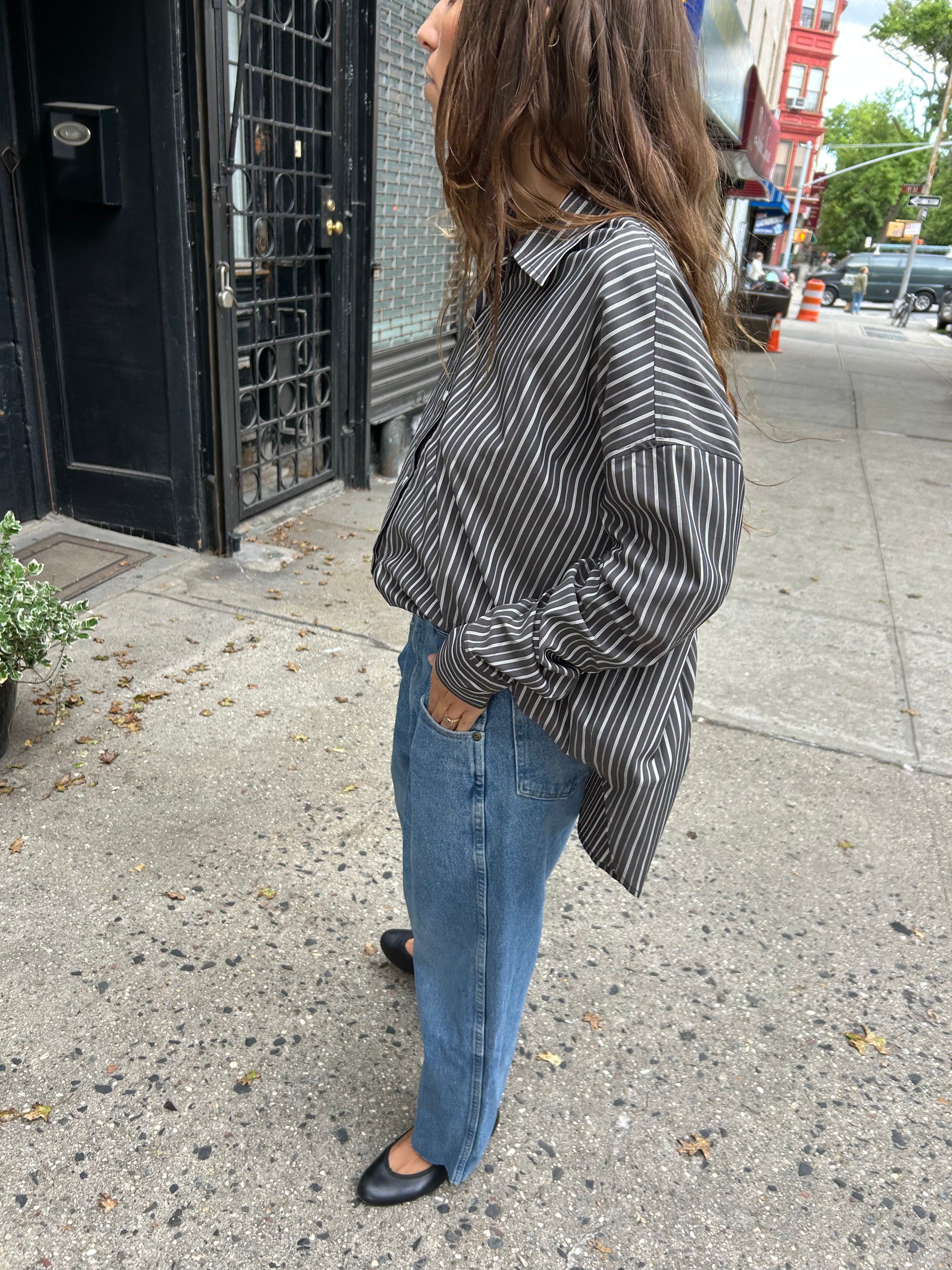 Upcycled Pleat Front Denim