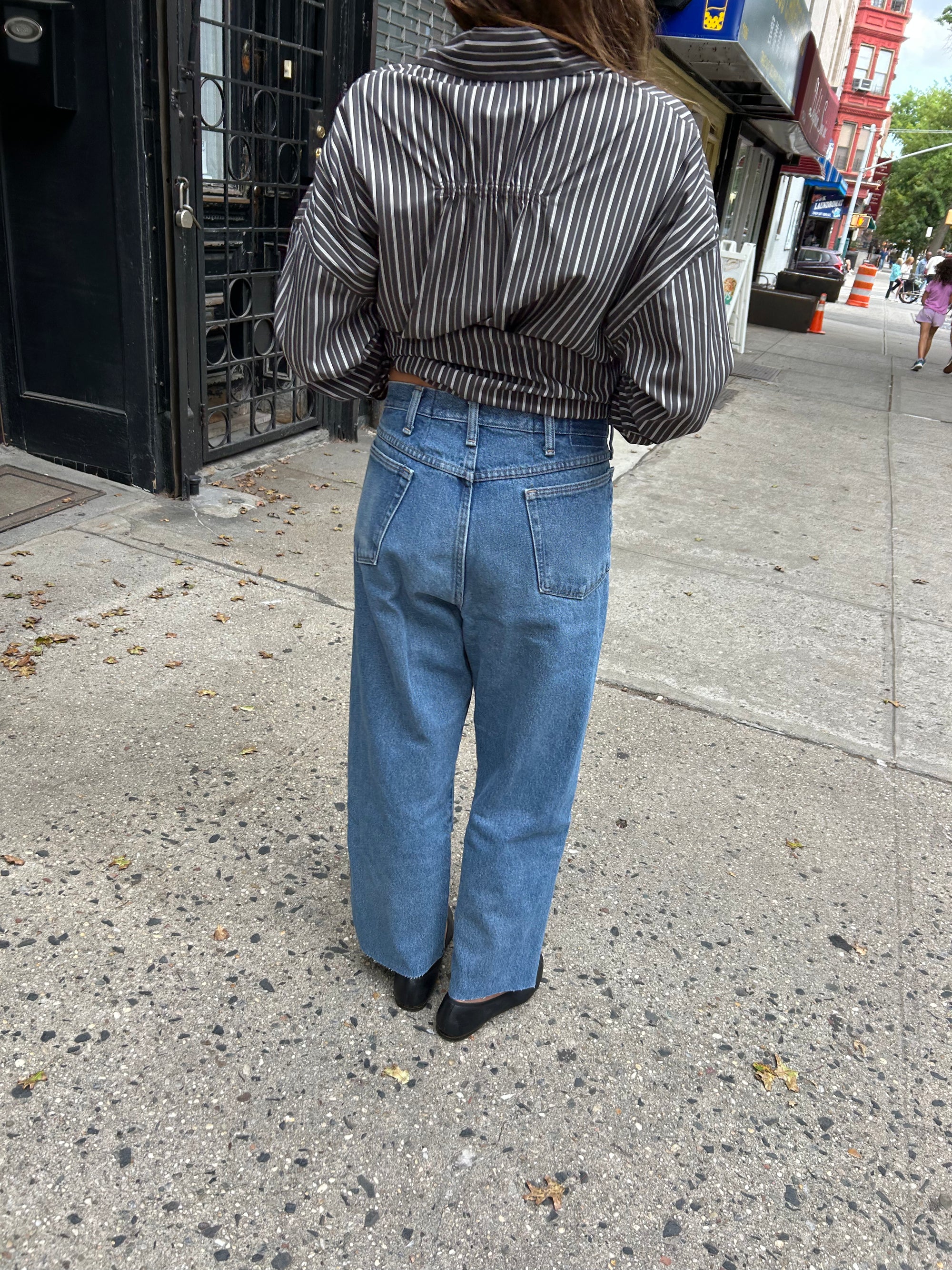 Upcycled Pleat Front Denim