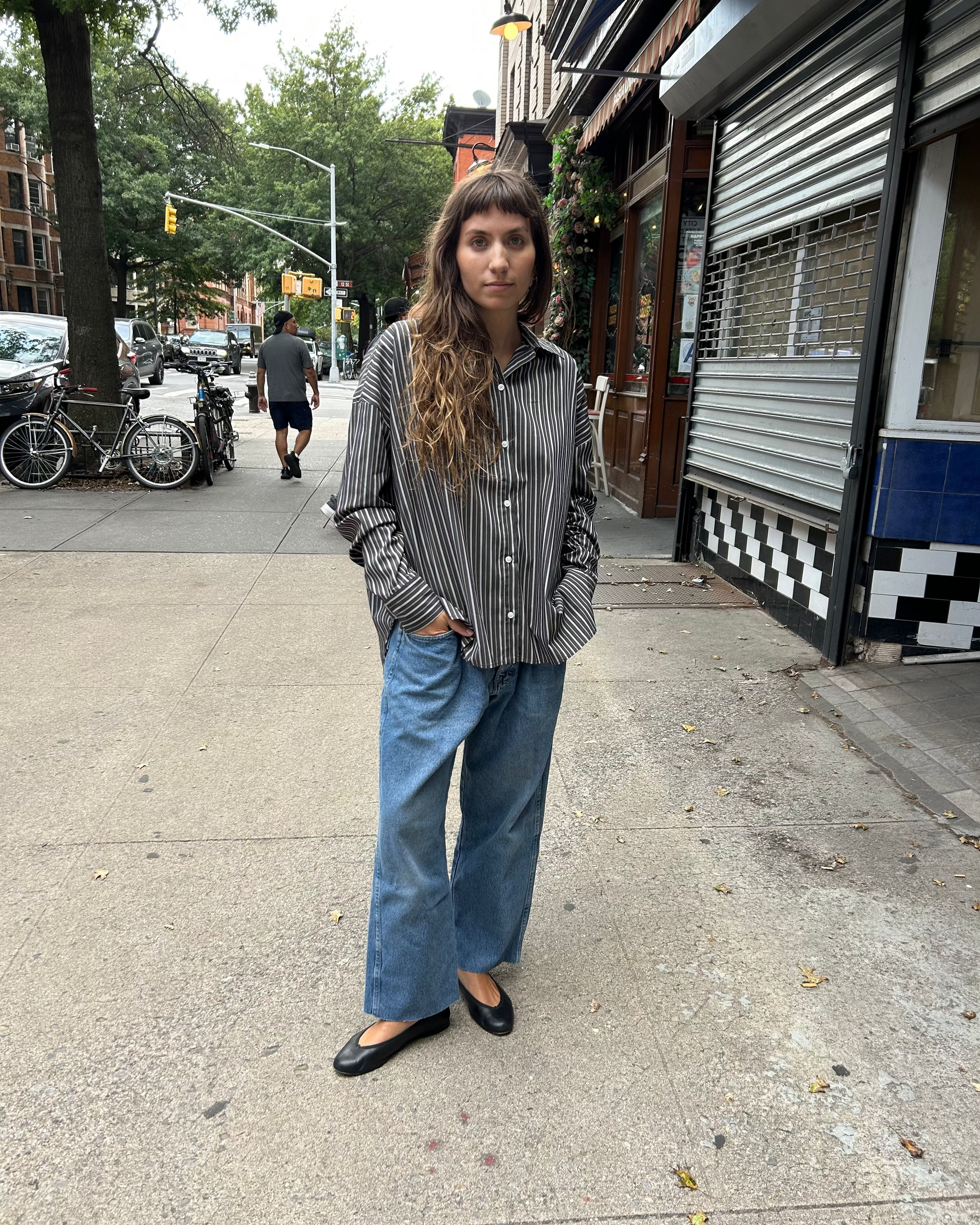 Oversize Stripe Button Down