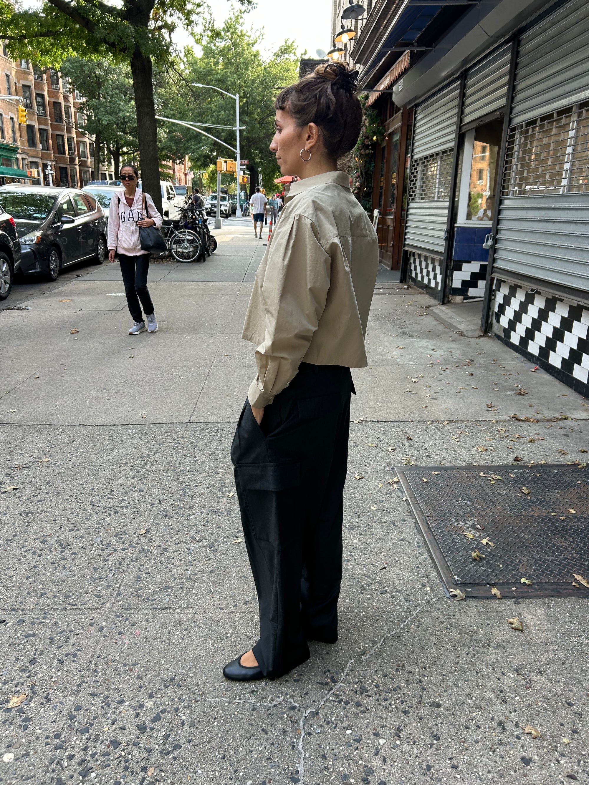 Sara Woven Top in Beige