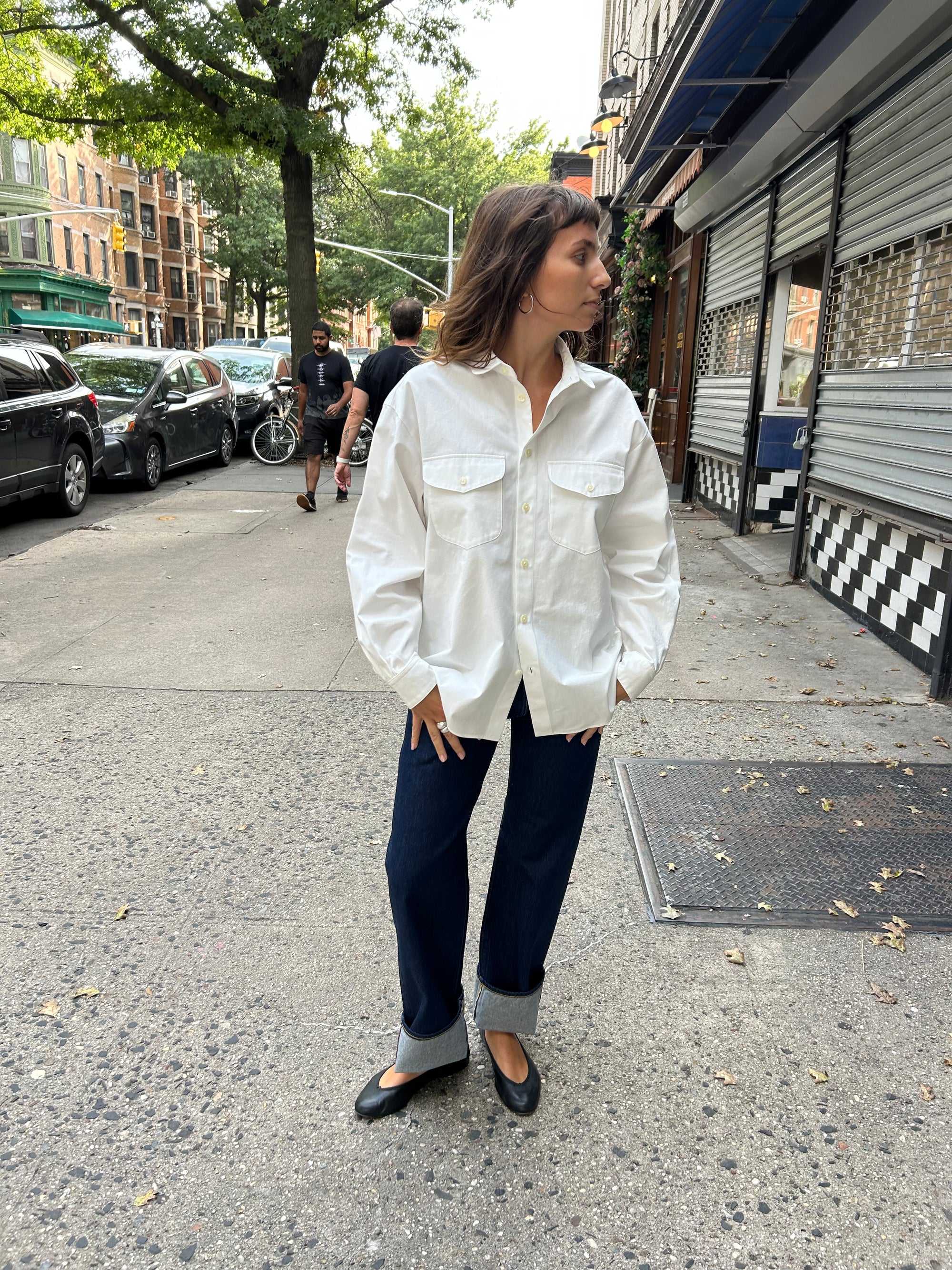 Ben Woven Top in White