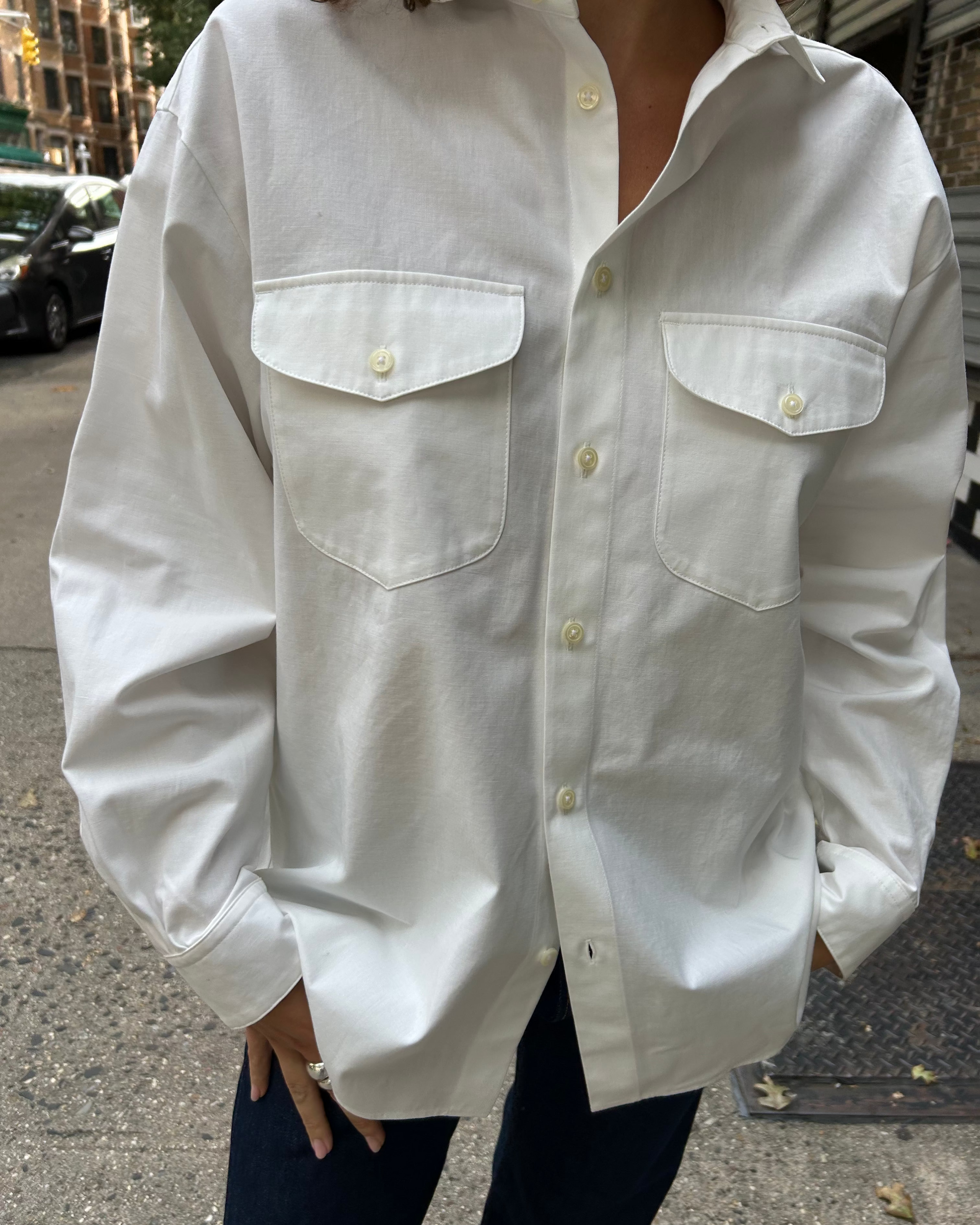 Ben Woven Top in White