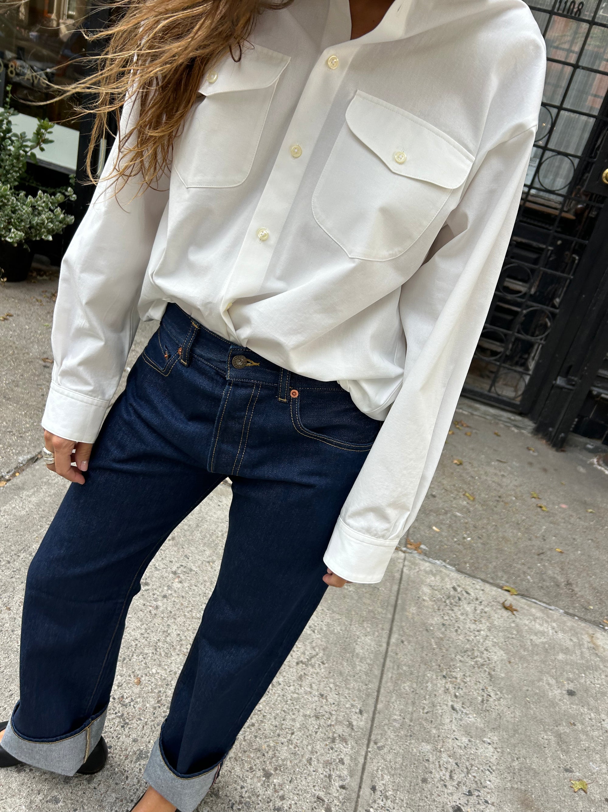 Ben Woven Top in White