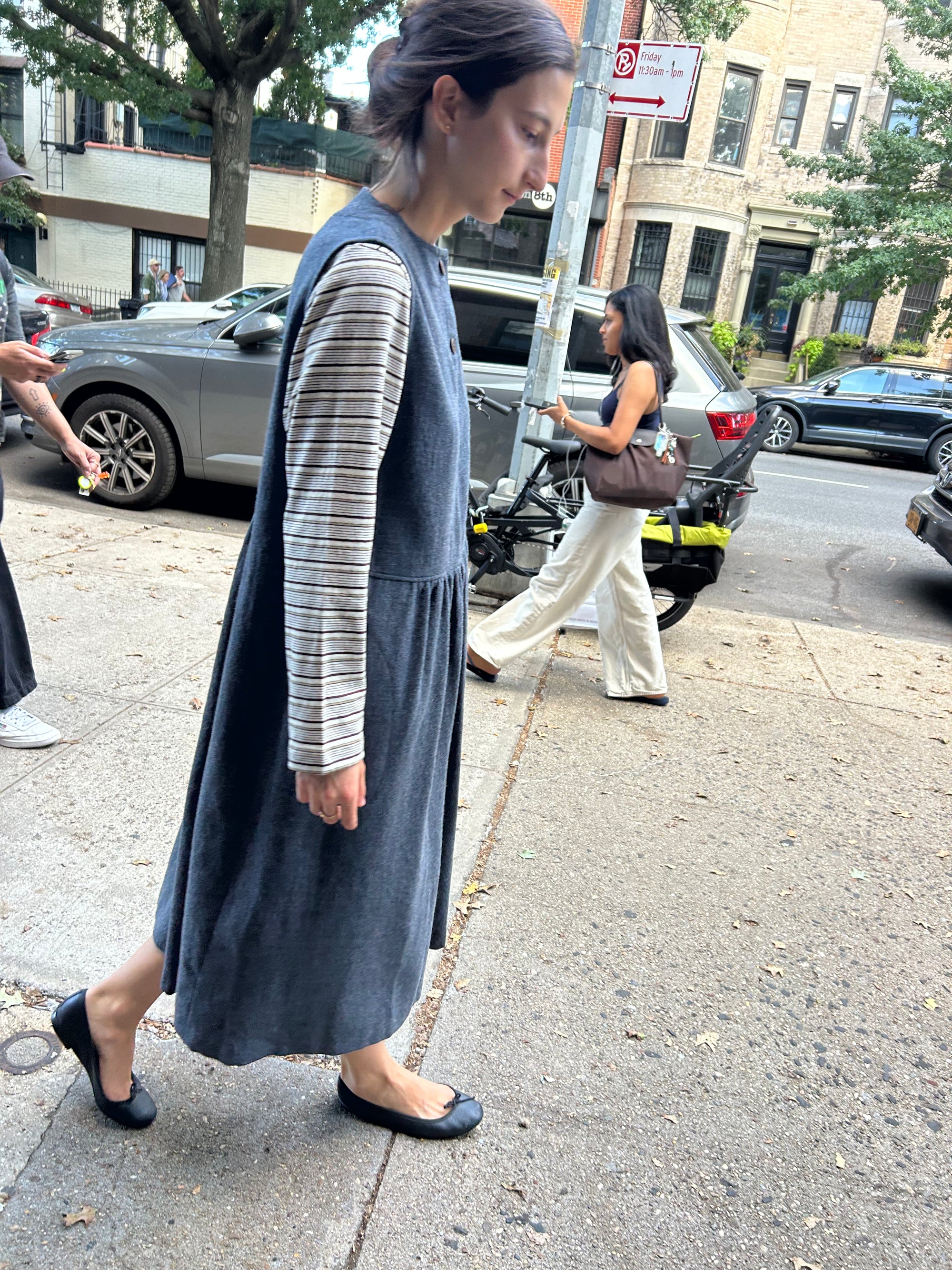 Refined Twill Dress in Grey