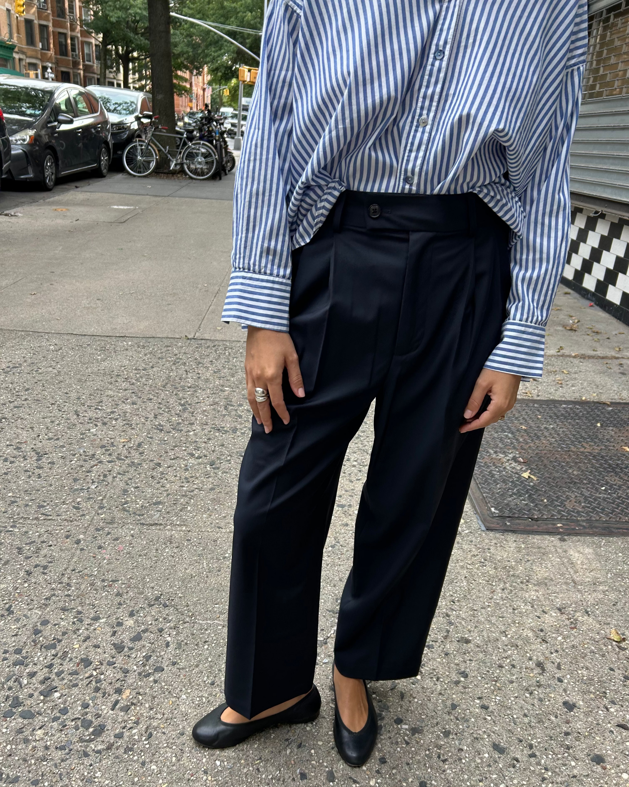Karl Woven Trousers in Navy