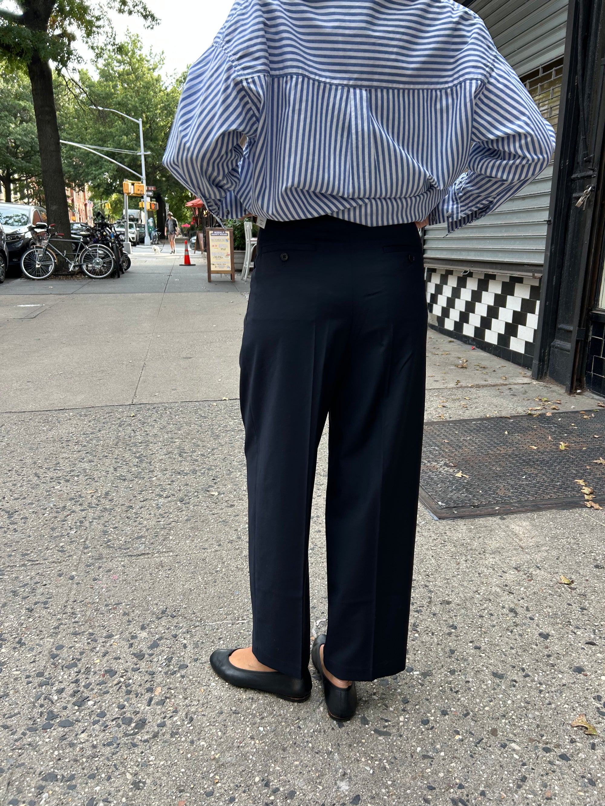 Karl Woven Trousers in Navy