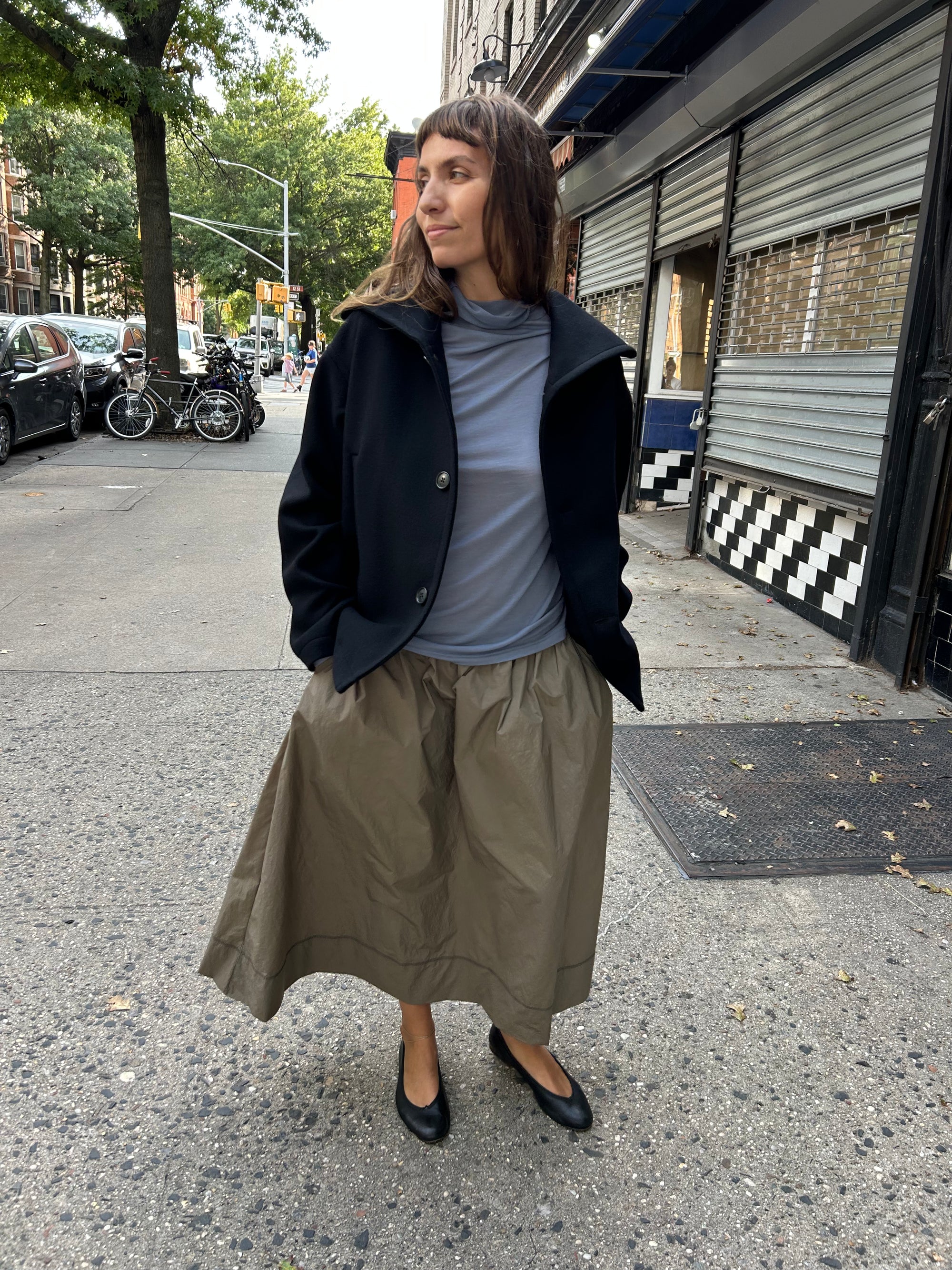 Cashmere Silk Jersey Turtleneck in Dusk