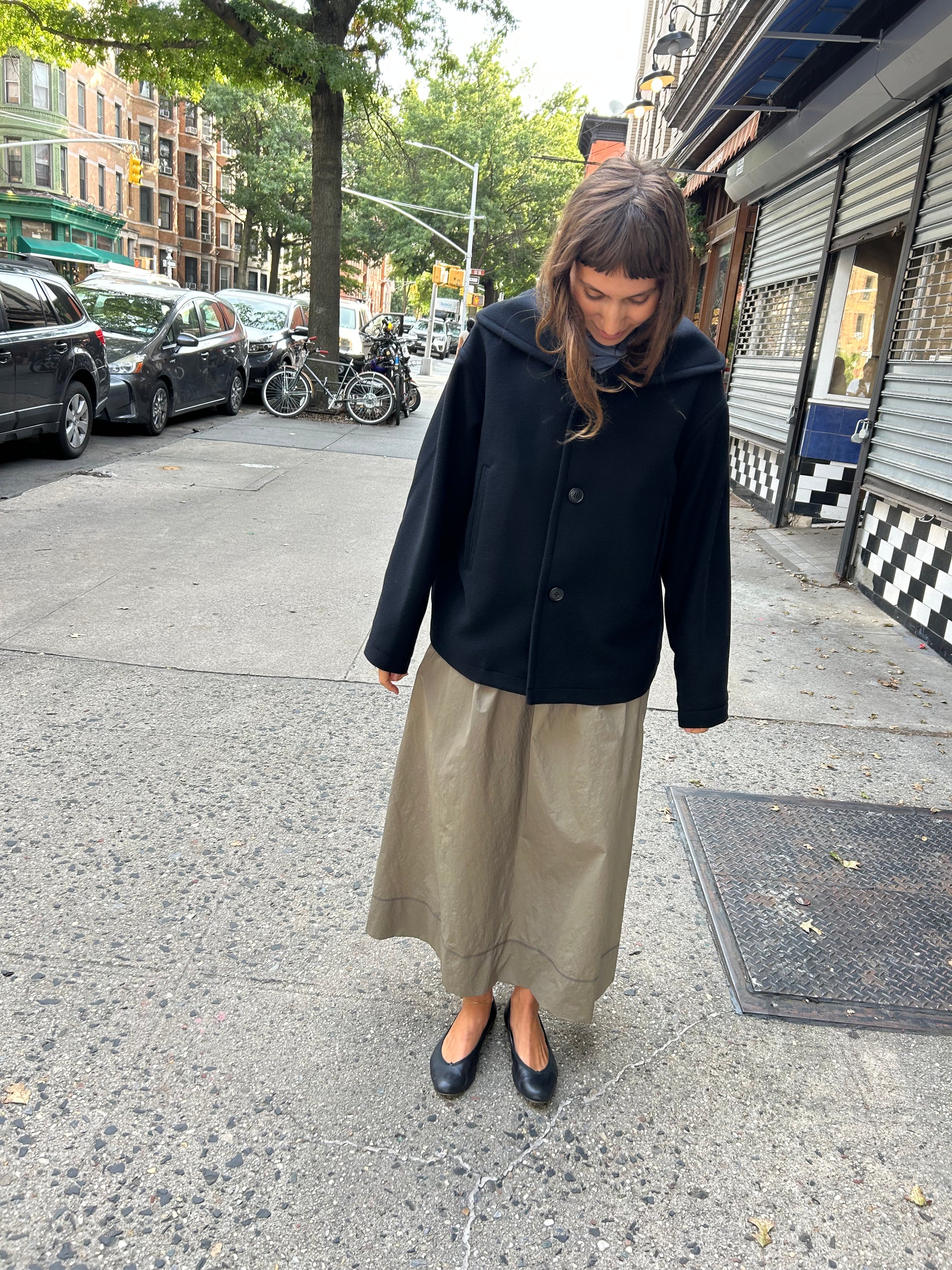 My Sailor Woven Coat in Black