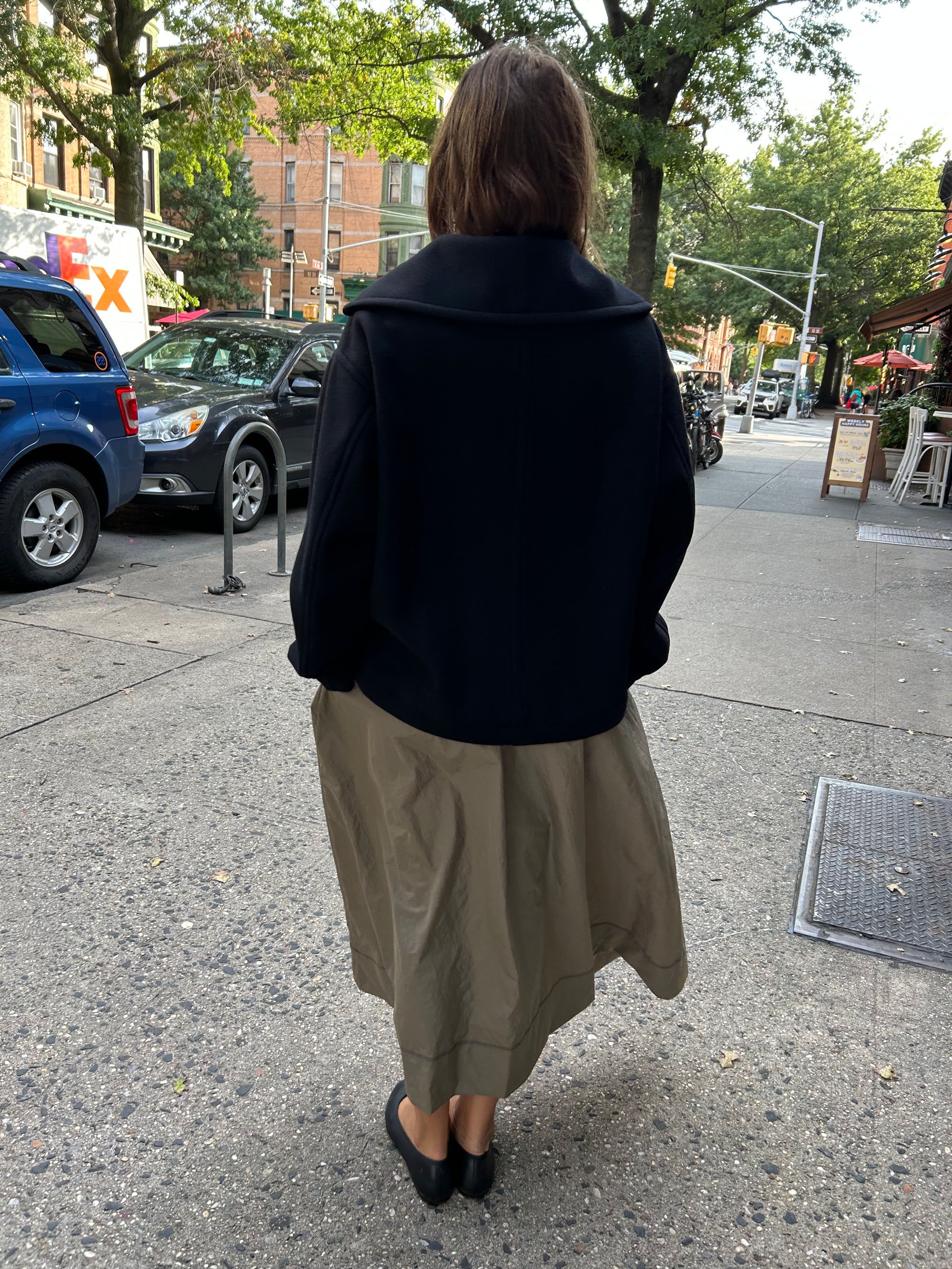 My Sailor Woven Coat in Black