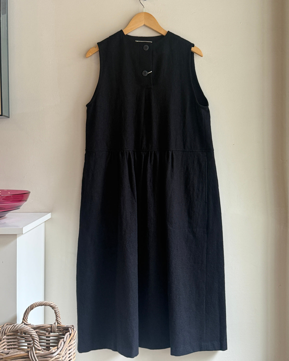 Refined Twill Dress in Black