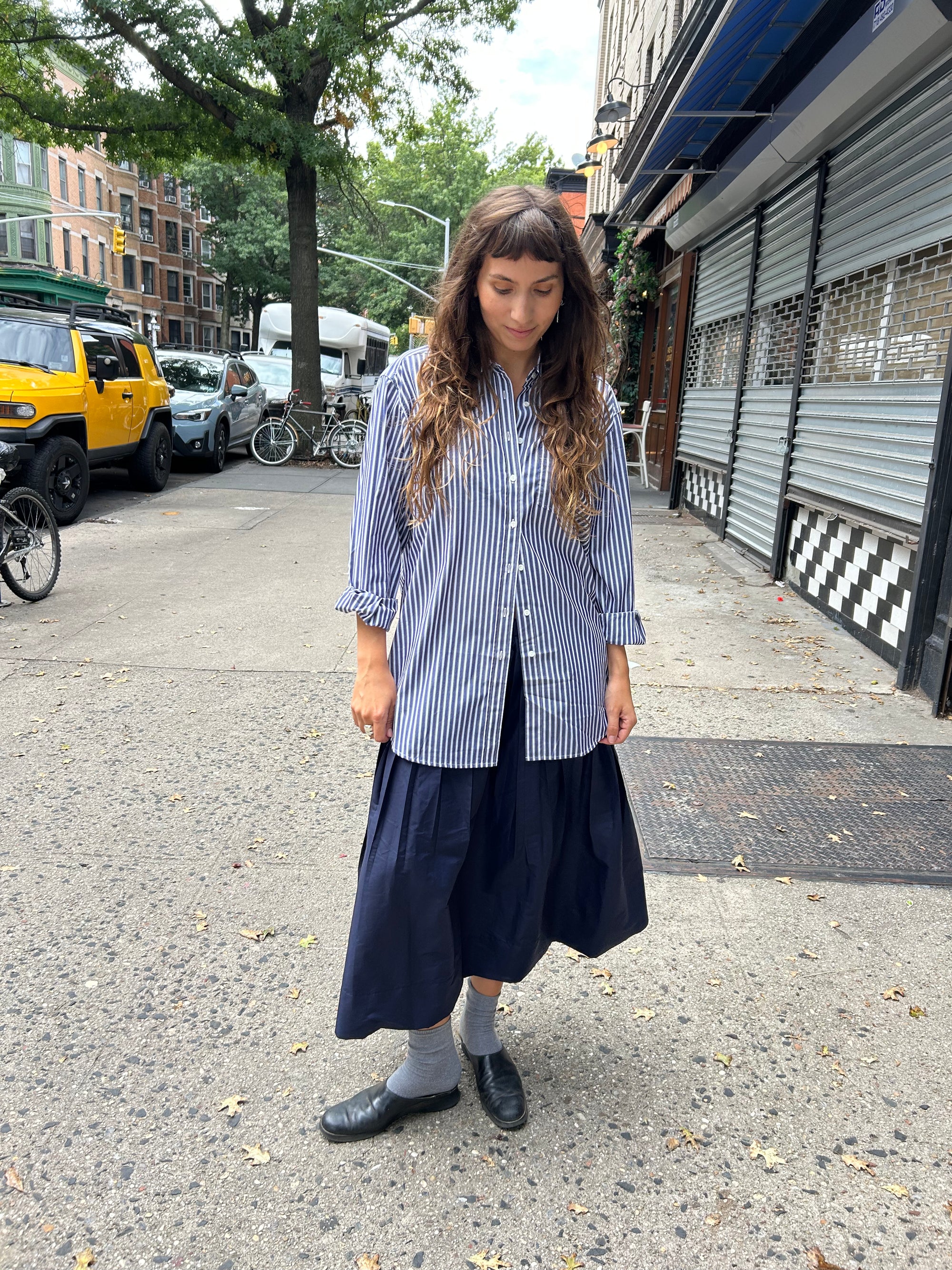 Camela Shirt in Blanc/Marine/Prune