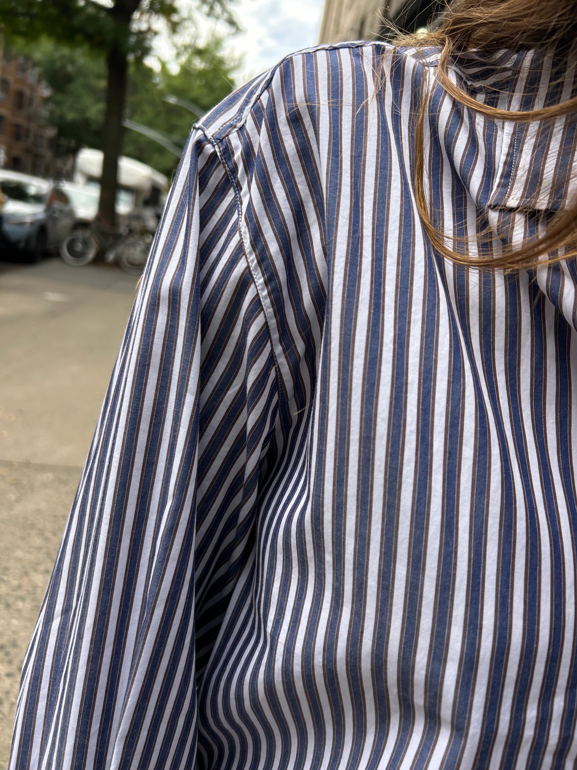 Camela Shirt in Blanc/Marine/Prune