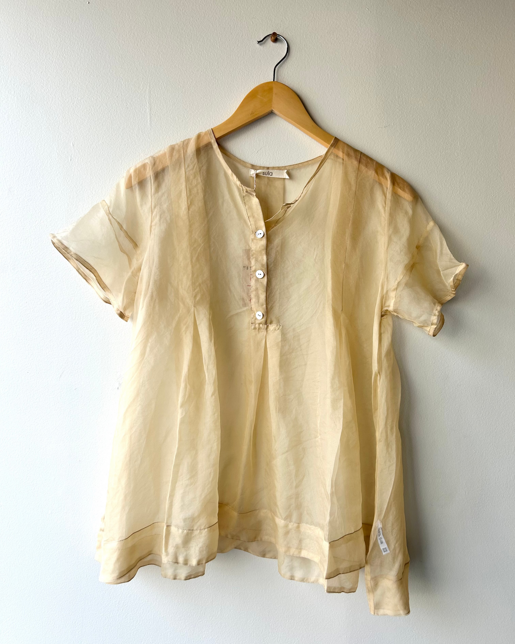Dolls Organza Blouse in Light Taupe