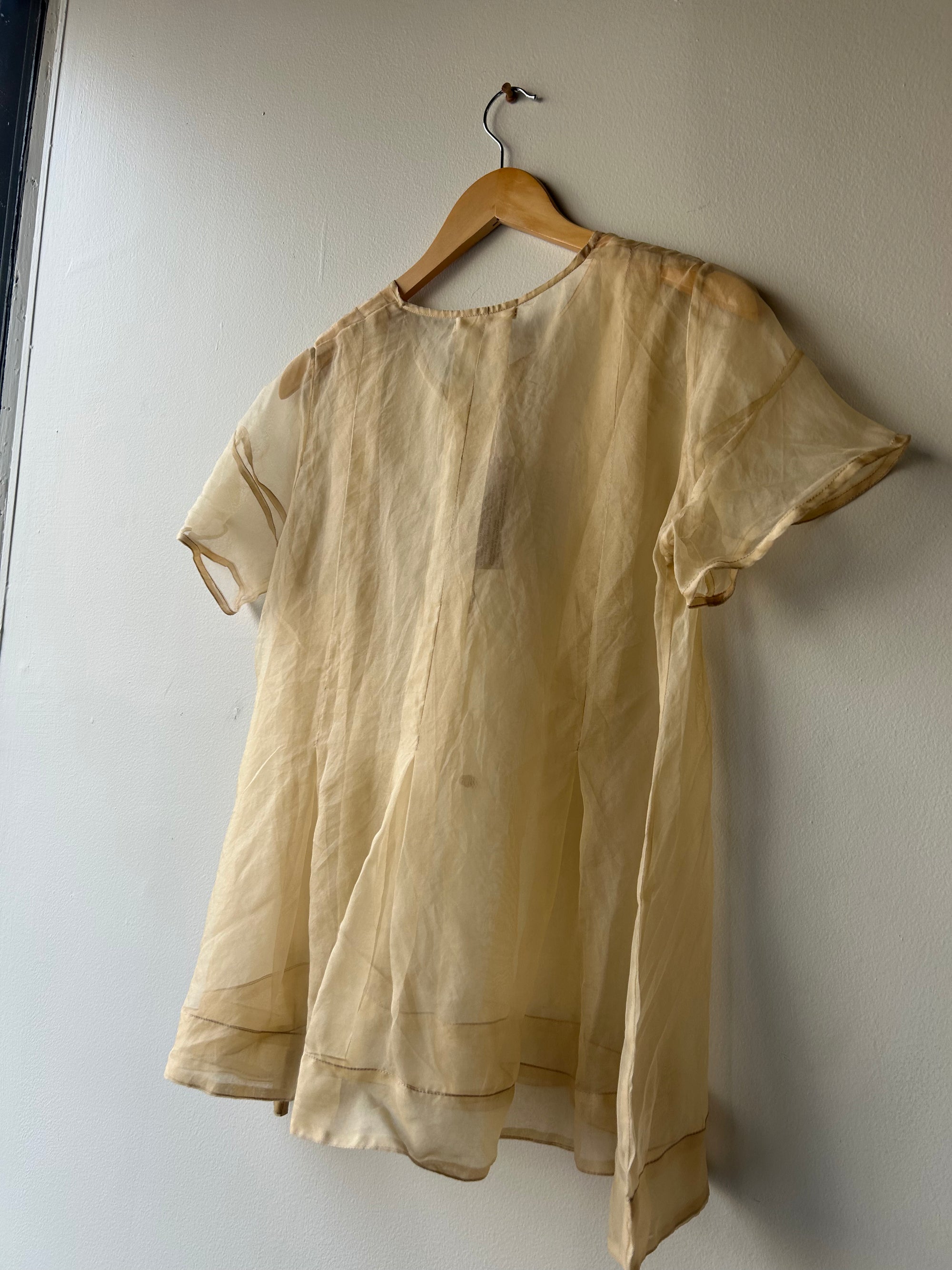 Dolls Organza Blouse in Light Taupe