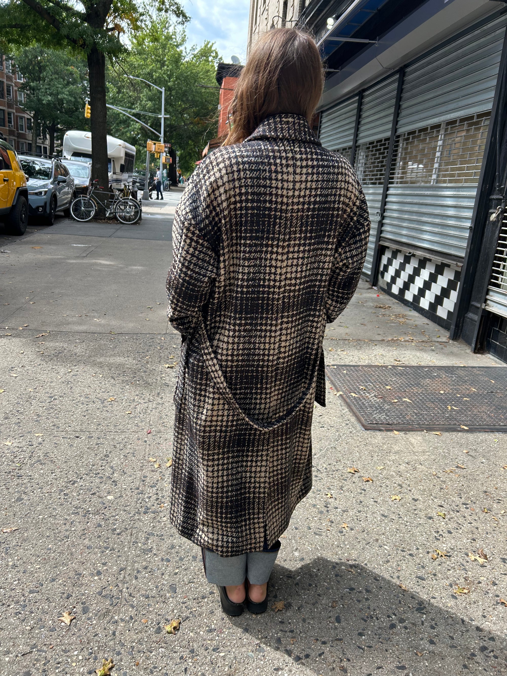 Mingo Long Coat in Chocolate/Marine/Ecru