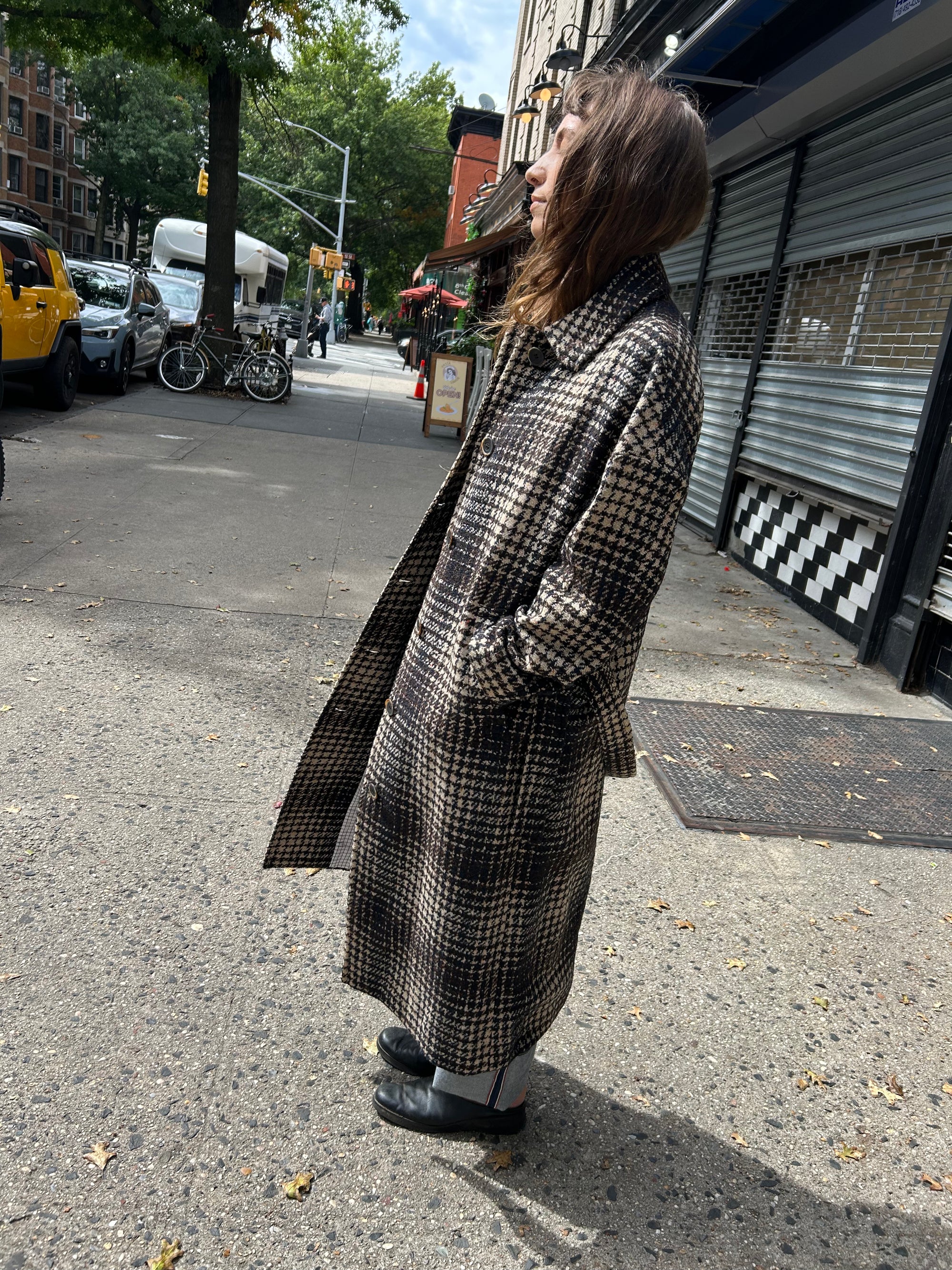 Mingo Long Coat in Chocolate/Marine/Ecru