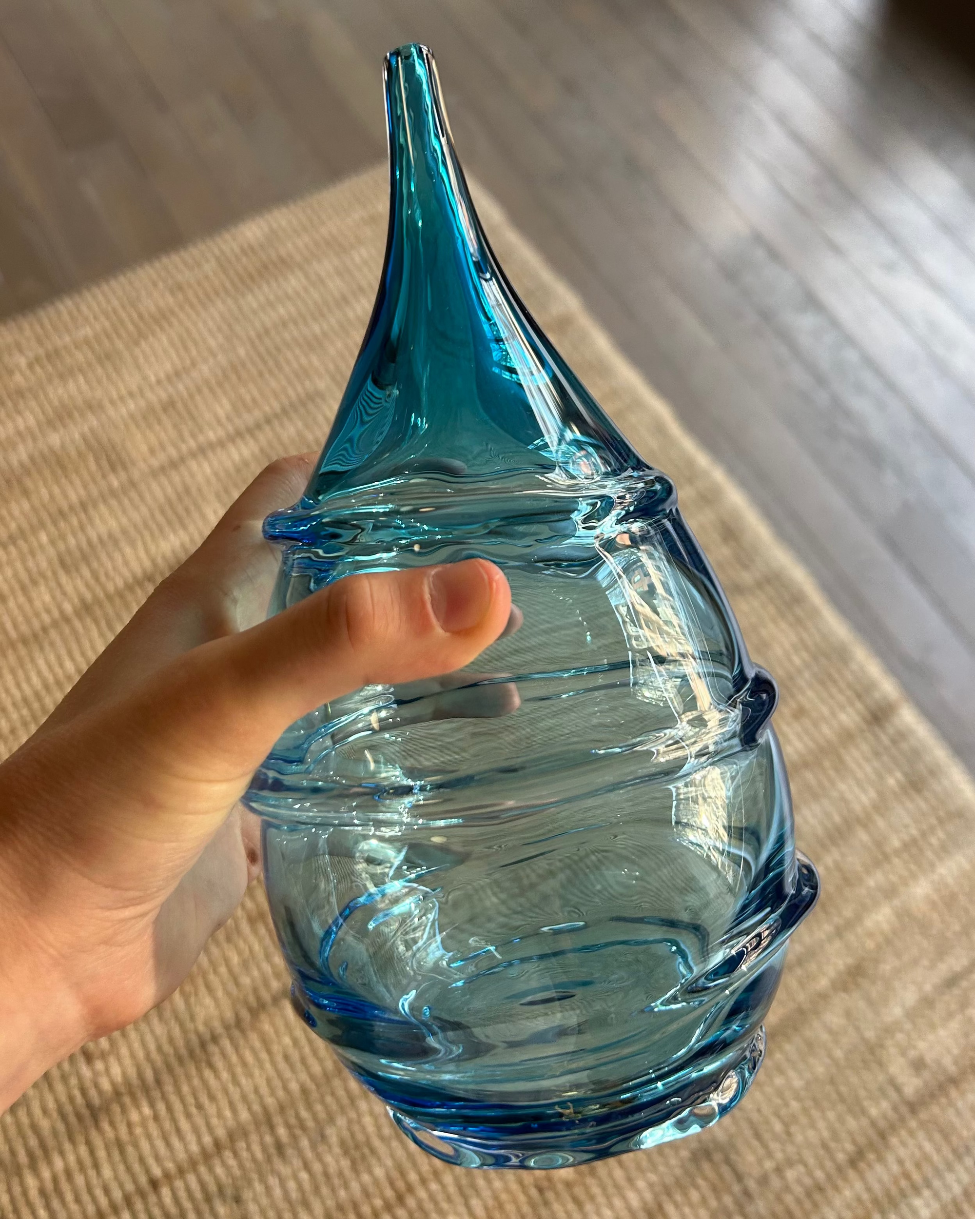 Textured Tear Drop in Aquamarine