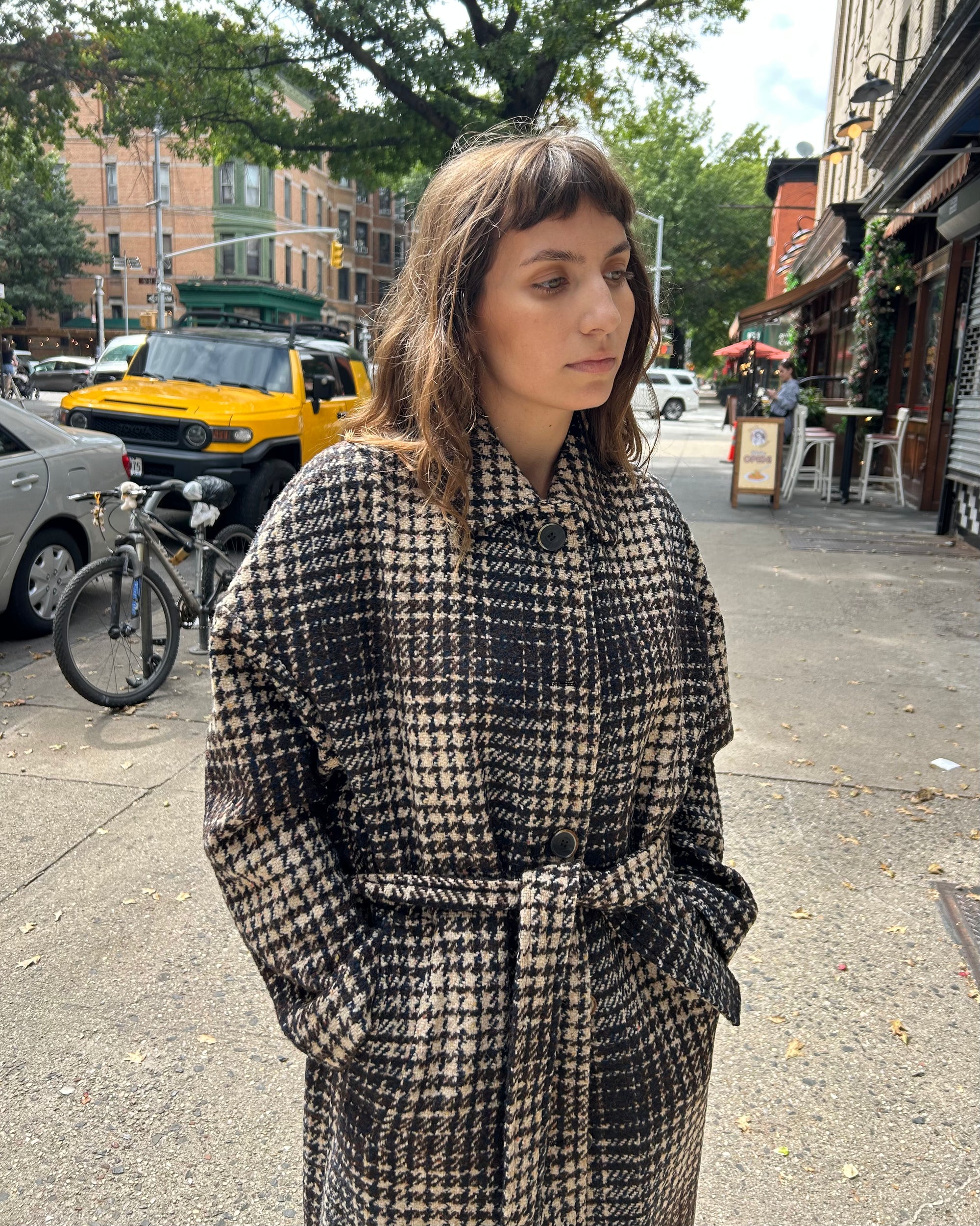 Mingo Long Coat in Chocolate/Marine/Ecru