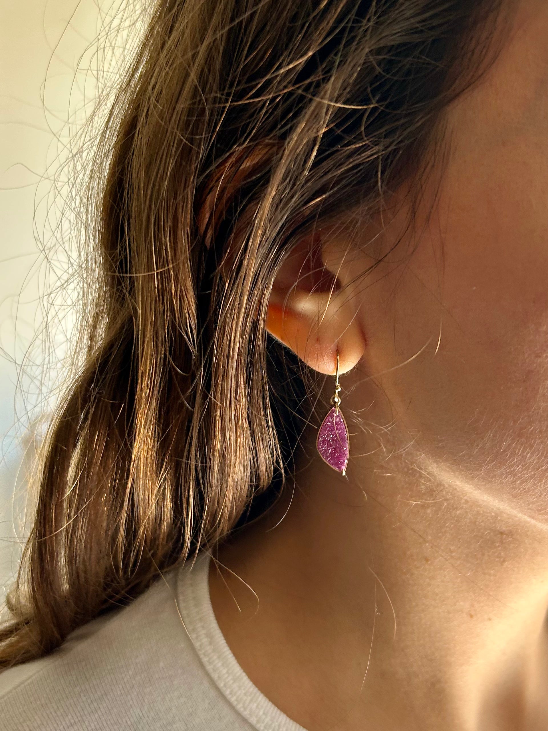 Cobalto Calcite and Gold Kite Earrings