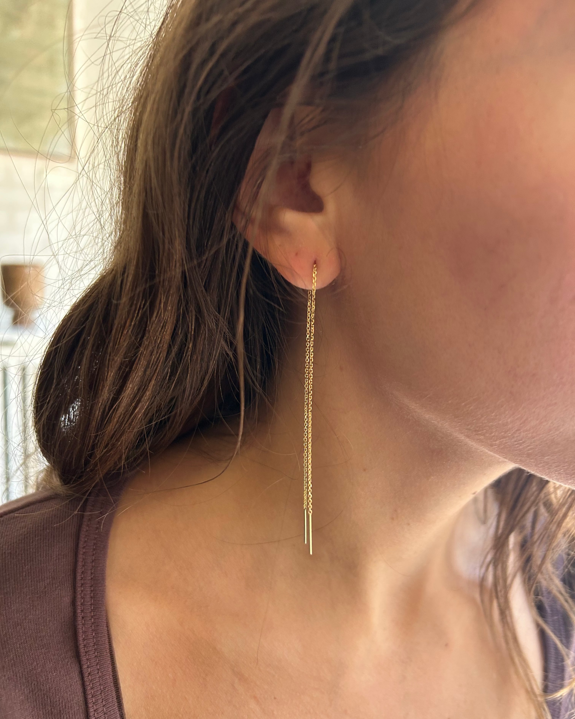 "Glimmer" Gold Thread Earrings