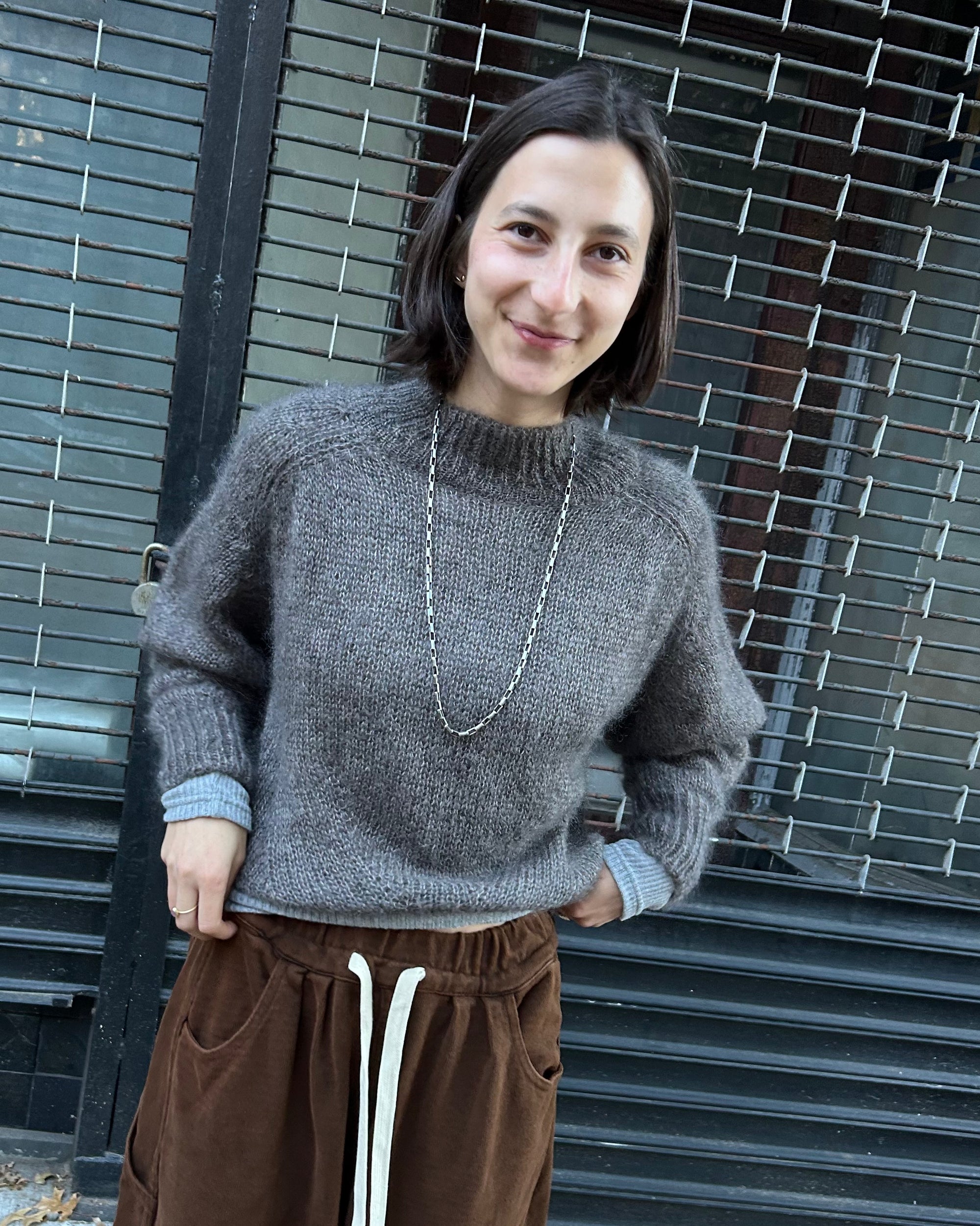 Faye Mohair Silk Sweater in Moleskin