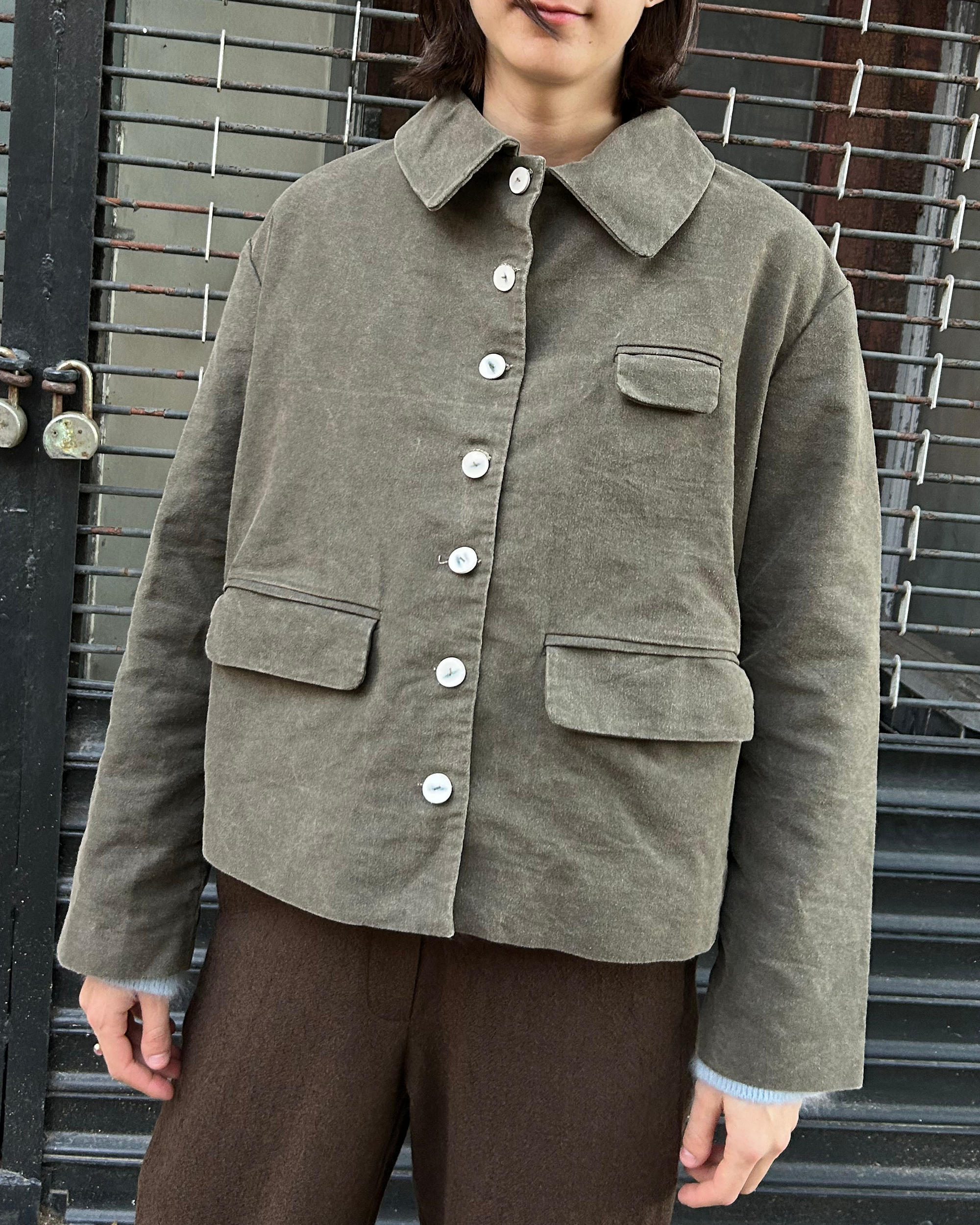 Warm Jacket in Dirt Cotton Patina Cloth